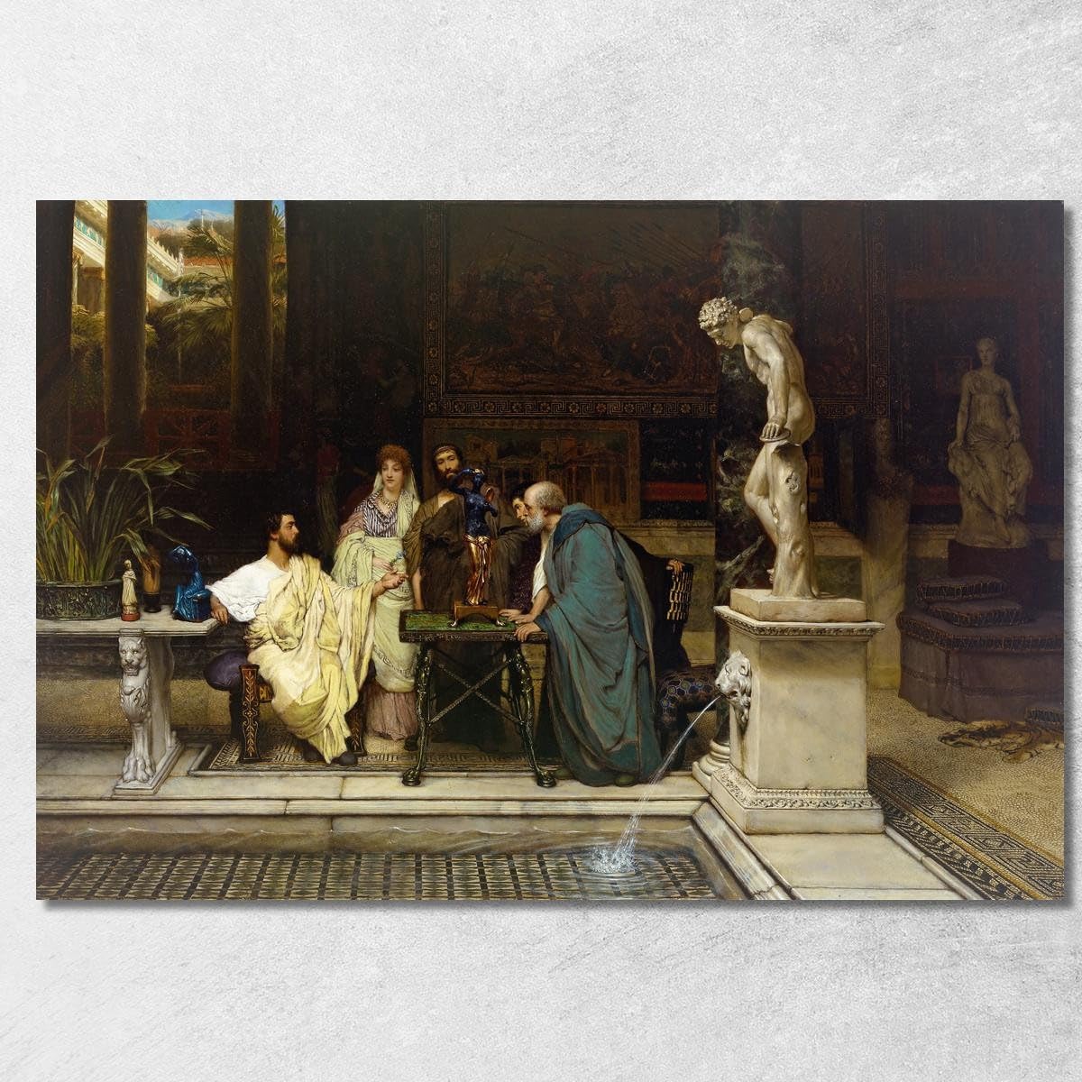 Ein Kunstliebhaber Lawrence Alma-Tadema, lat10 Kunstdruck auf Leinwand, Fine Art, gerahmt, fertig zum Aufhängen, hochwertig, 50 x 70 cm