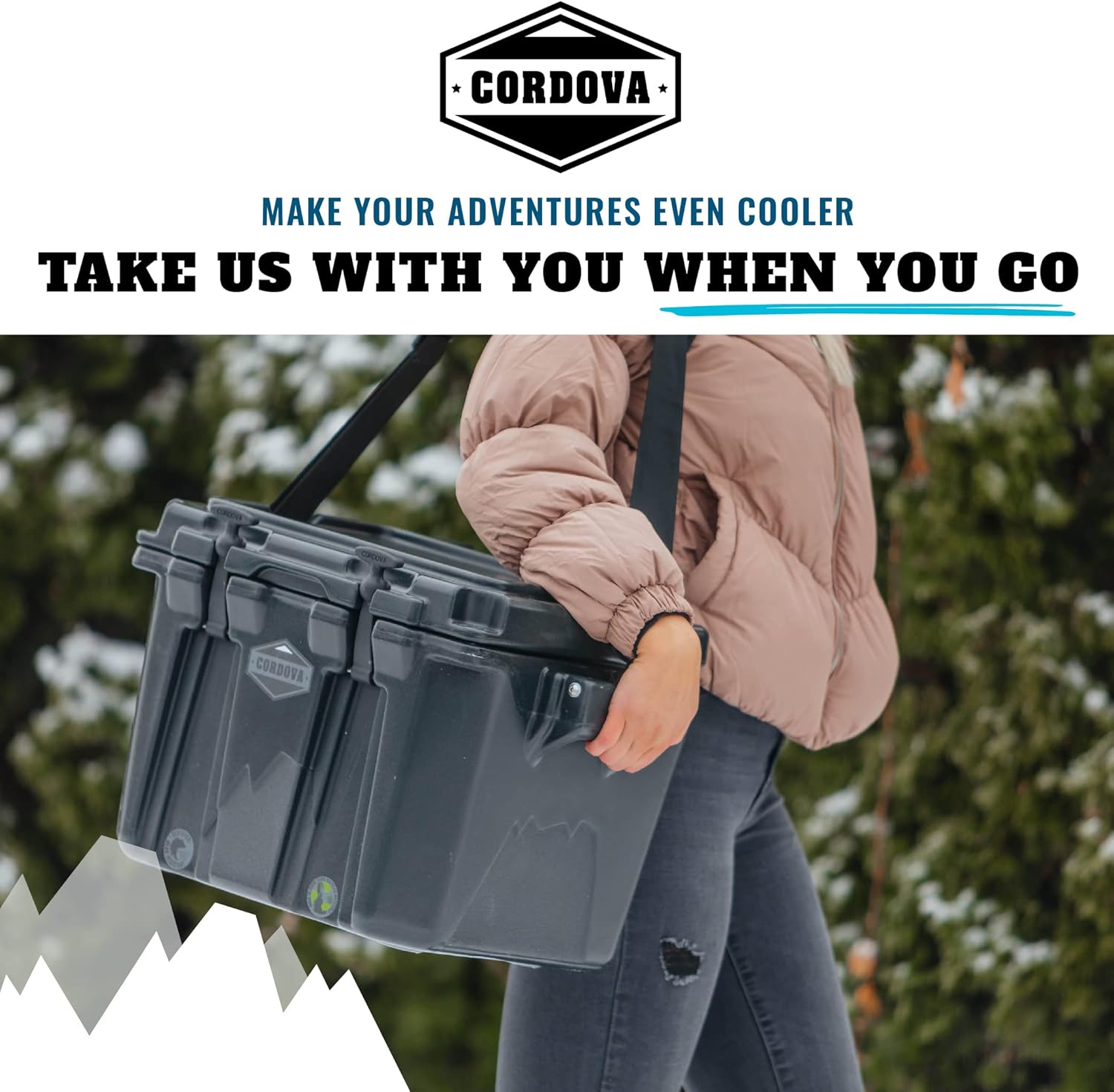 Cordova Outdoors Basecamp Class Hard Cooler - Insulated, Rotomolded Ice Chest, Obsidian, 20 qt