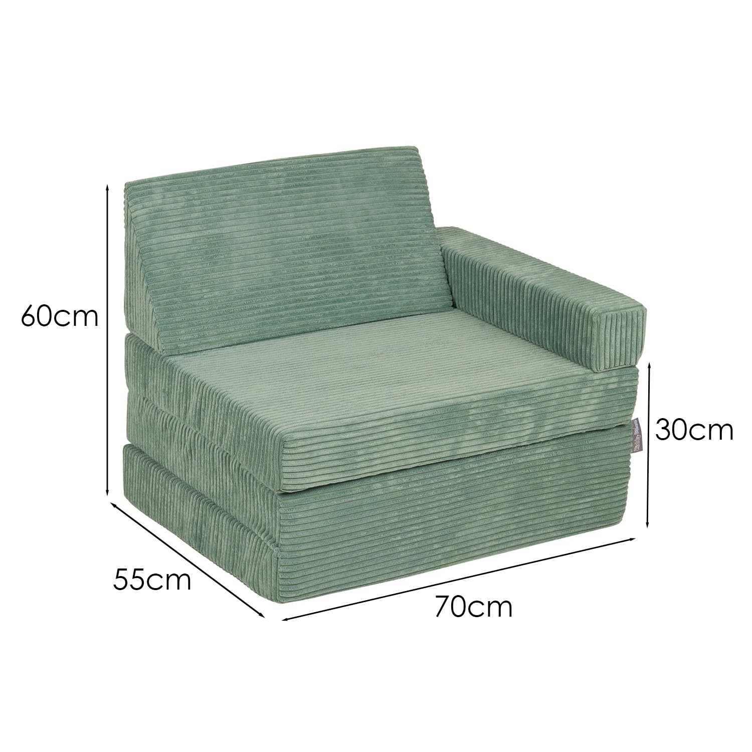 Fauteuil Enfant Odolplusz - Pliable En Velours Côtelé Béige - Meuble Sécurisé Pour Chambre