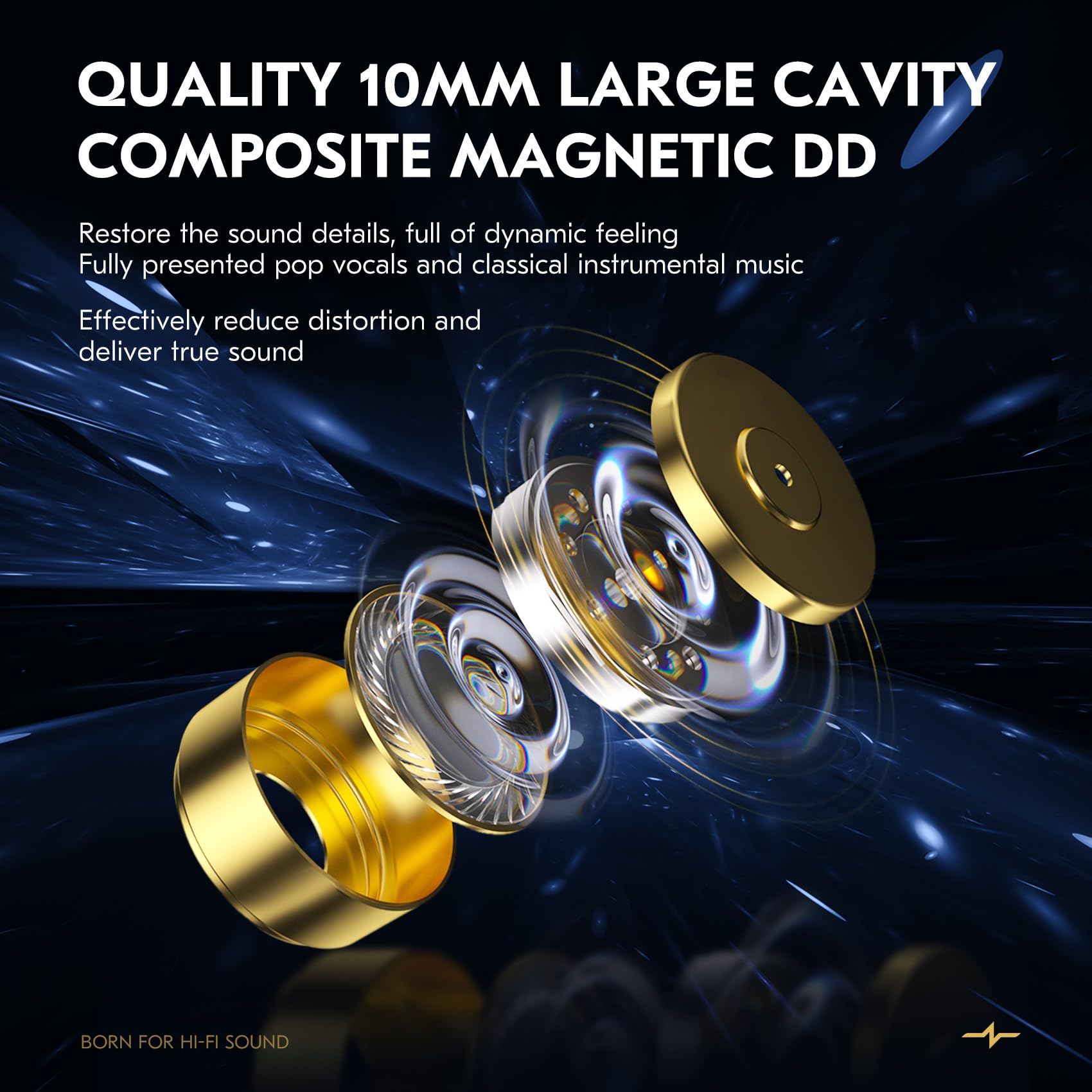 keephifi CCZ MC04 In Ear Auriculares, Auriculares con Cable Conector de 3.5 mm Anti-Enredos OFC Plateado, IEM Driver Híbrido 10mm 1DD + 1BA, Gaming In Ear Latencia Cero para Esports y DJs