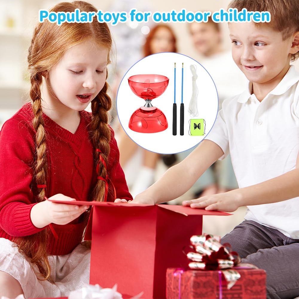 Diábolo LED con Rodamientos de Bolas, Juego de Malabarismo, Diábolo Que Brilla en la Oscuridad, para Niños y Adultos, Principiantes Profesionales