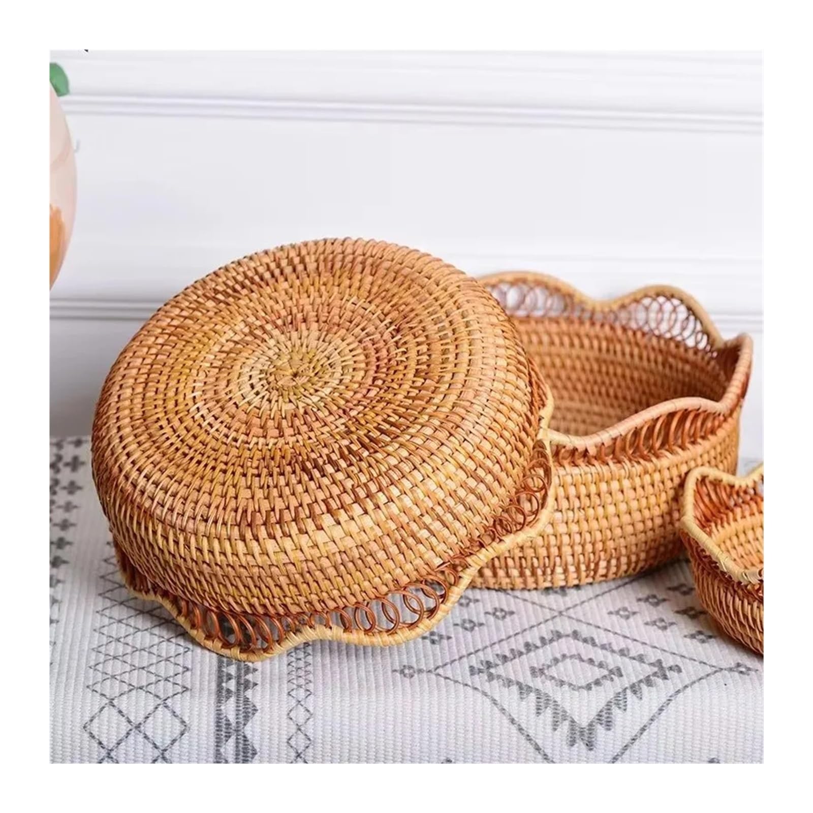 Cestini Portaoggetti In Vimini Intrecciato Cestini portaoggetti in rattan