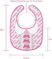 Vista 5 de Littleforbig Babero de algodón impermeable para adultos con cierre de velcro ajustable, bonito en rosa