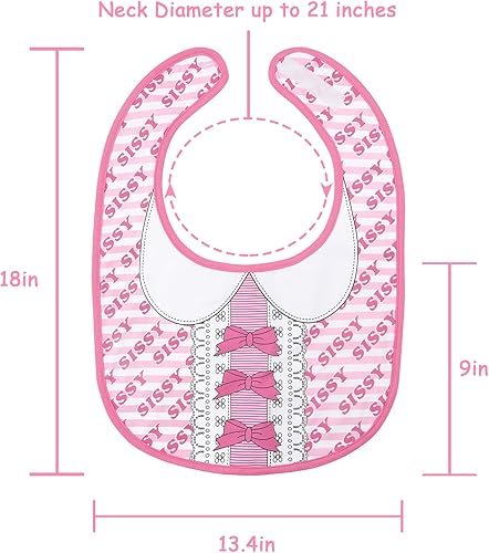 Miniatura 5 de Littleforbig Babero de algodón impermeable para adultos con cierre de velcro ajustable, bonito en rosa