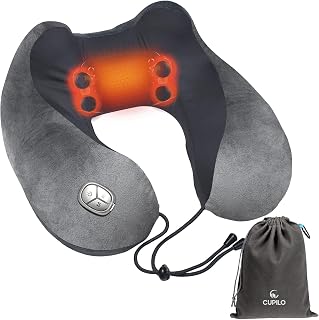 Neck Massager Pillow with Heat - [2025 Upgraded] Portable Shiatsu Neck Massager for Pain Relief Deep Tissue,Heated Pillow for Travel,Office & Home