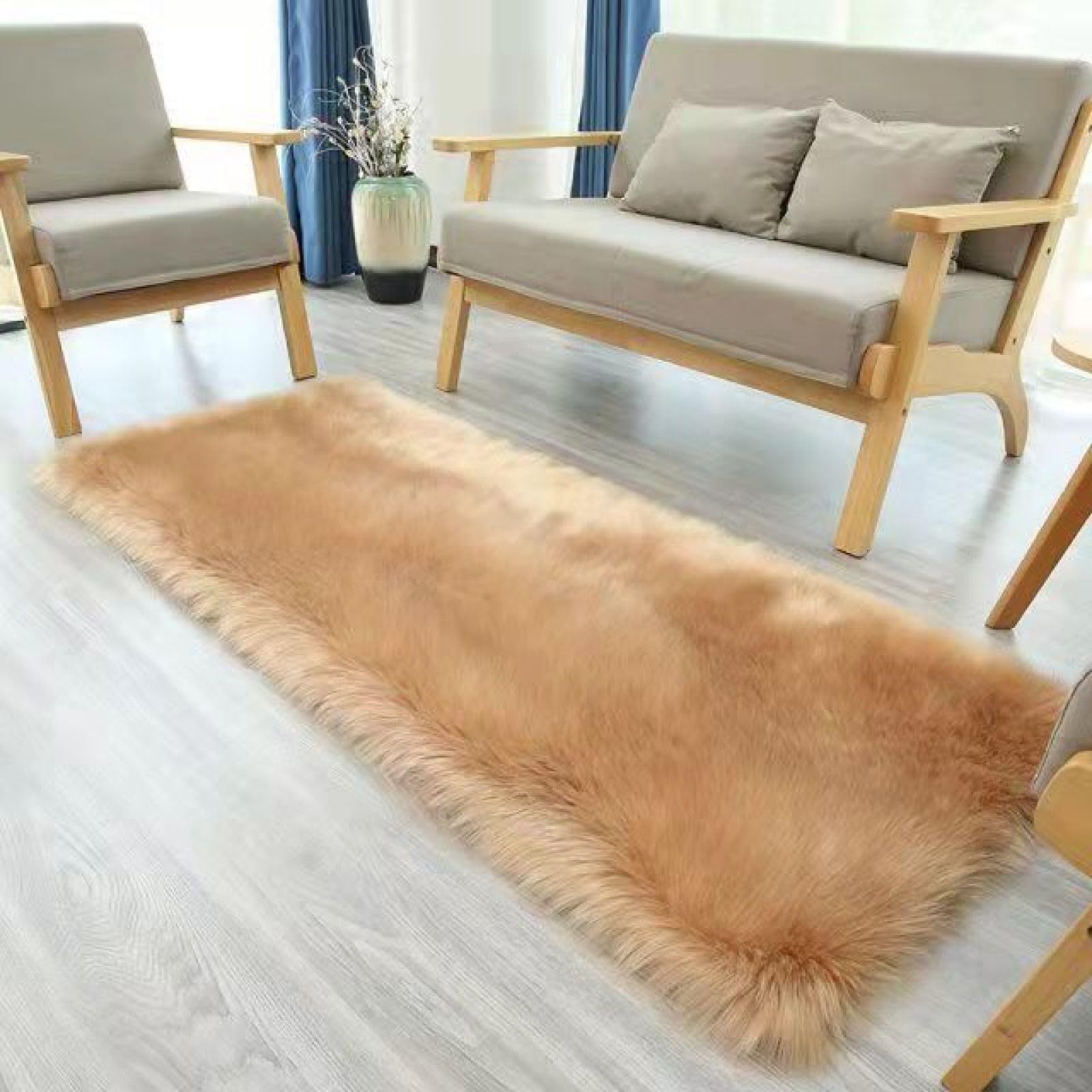 Tapis de chambre rectangulaire kaki pour créer un cocon douillet