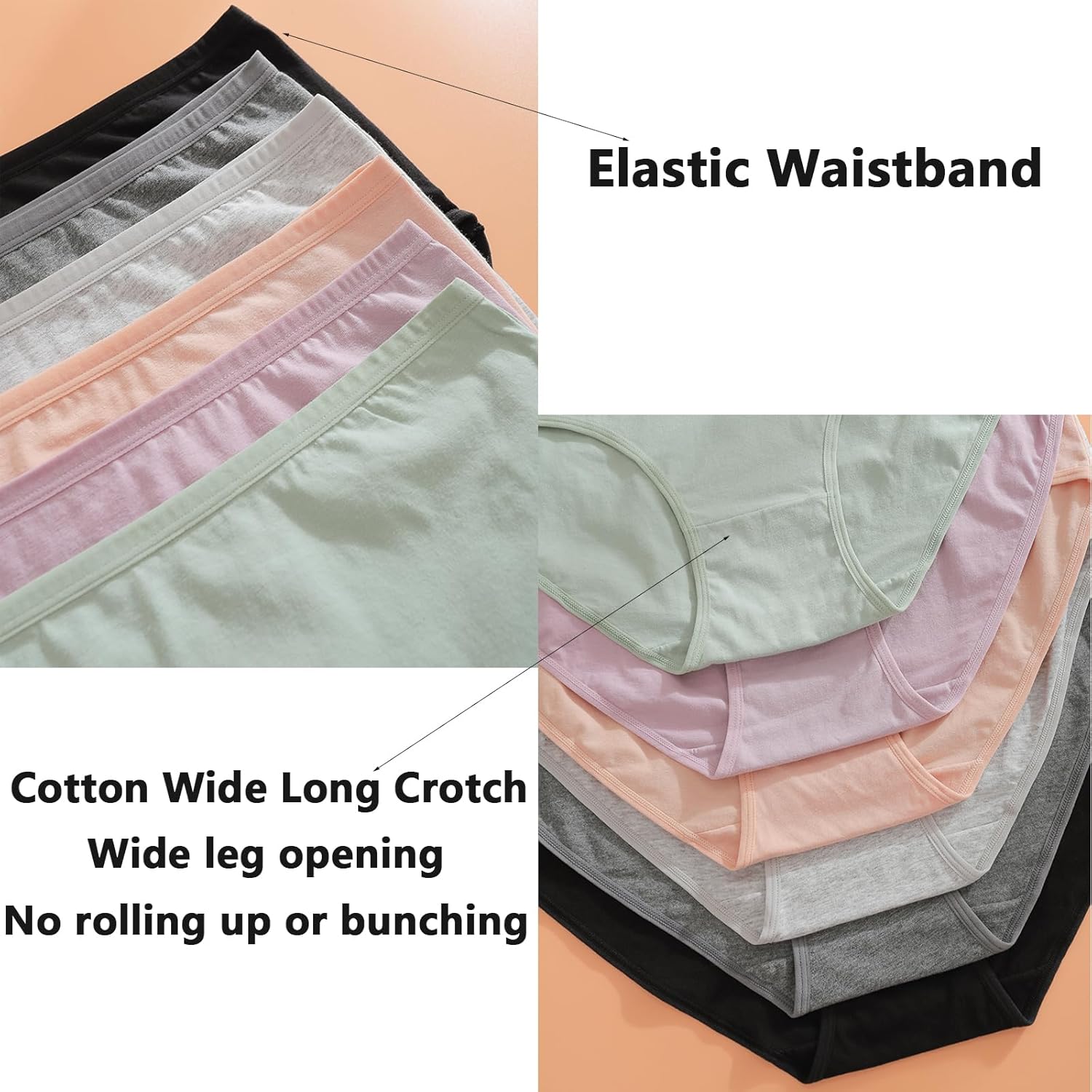 Women's Cotton Underwear Plus Size XL-5XL High Waisted Full Coverage Ladies Panties 5 Pack Briefs for Women - Image 2