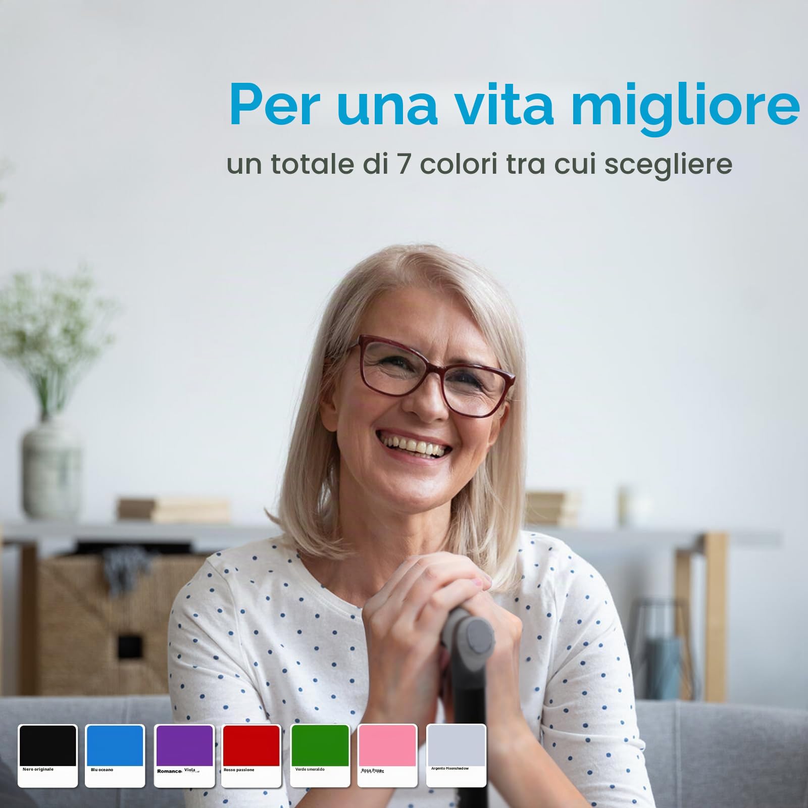 Bastone Pieghevole per Camminate Tutti i Terreni, Punta Pivot e Ausilio per la Mobilità Robusto, Bastone da Passeggio Pieghevole per Anziani e Adulti