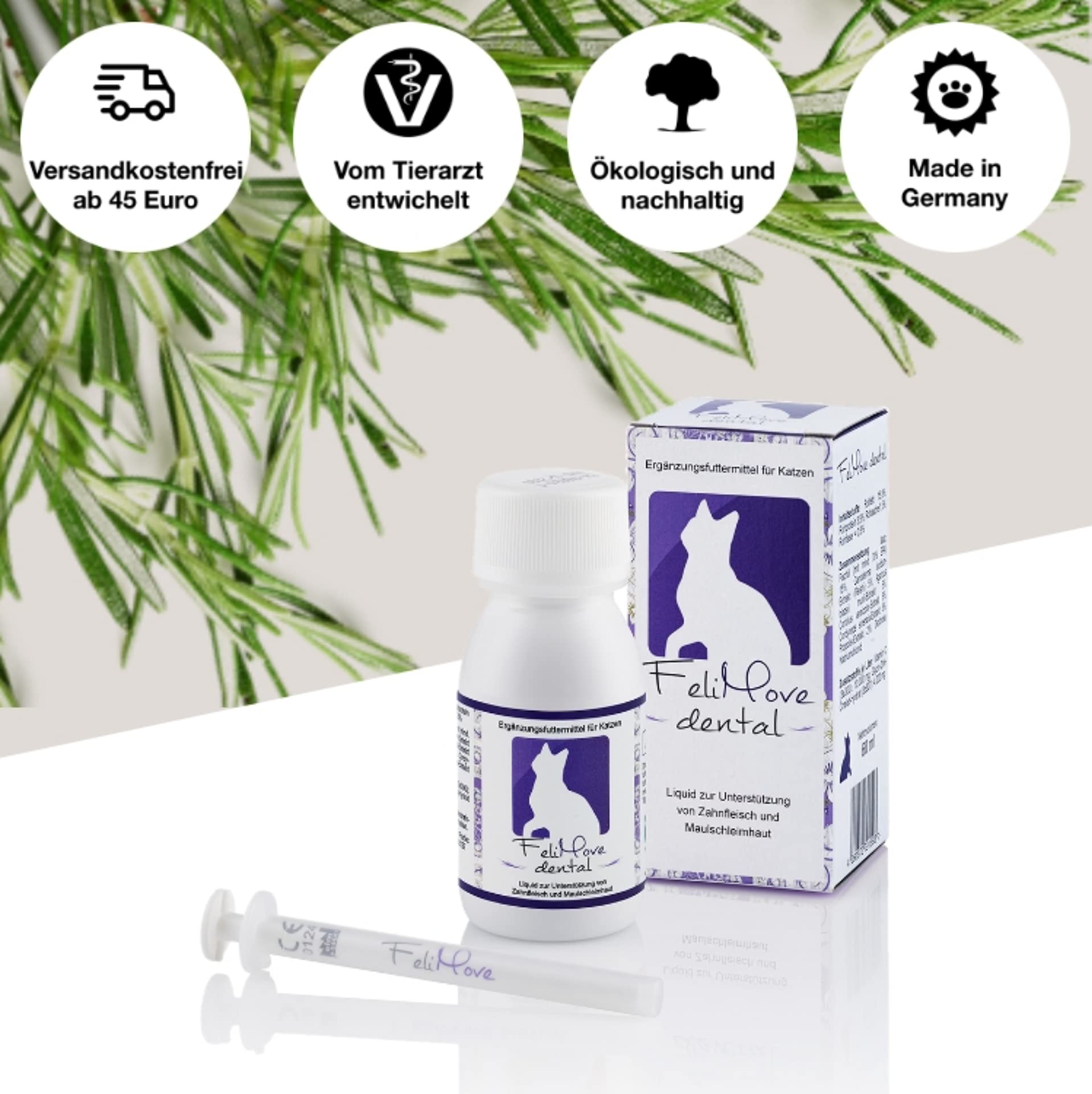 dental - Liquid für Katzen mit Vitalpilzen, Propolis, EPA und Zink (auch bei FORL, Entzündung oder Rötung des Zahnfleisch verträglich)