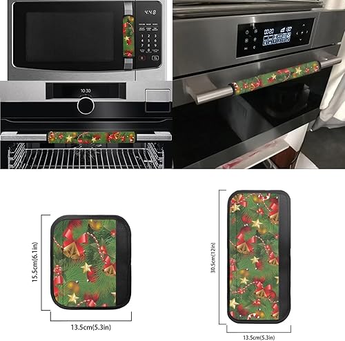 Miniatura 5 de Cubiertas para manijas de puerta de refrigerador, campanas de árbol de Navidad, protector de manija de puerta de refrigerador, protector de nevera,