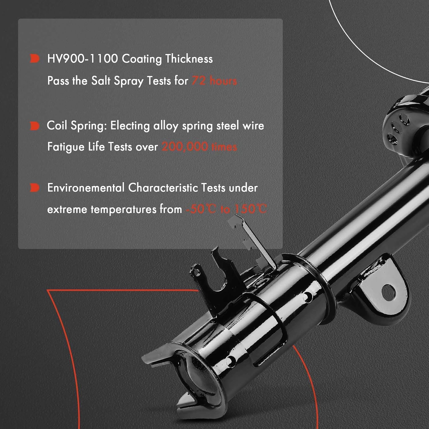 A-Premium Rear Complete Struts Compatible with Jeep Renegade [AWD] 2015-2018, with Mount - 2x Replacement Suspension Shock Absorber with Coil Spring Assembly