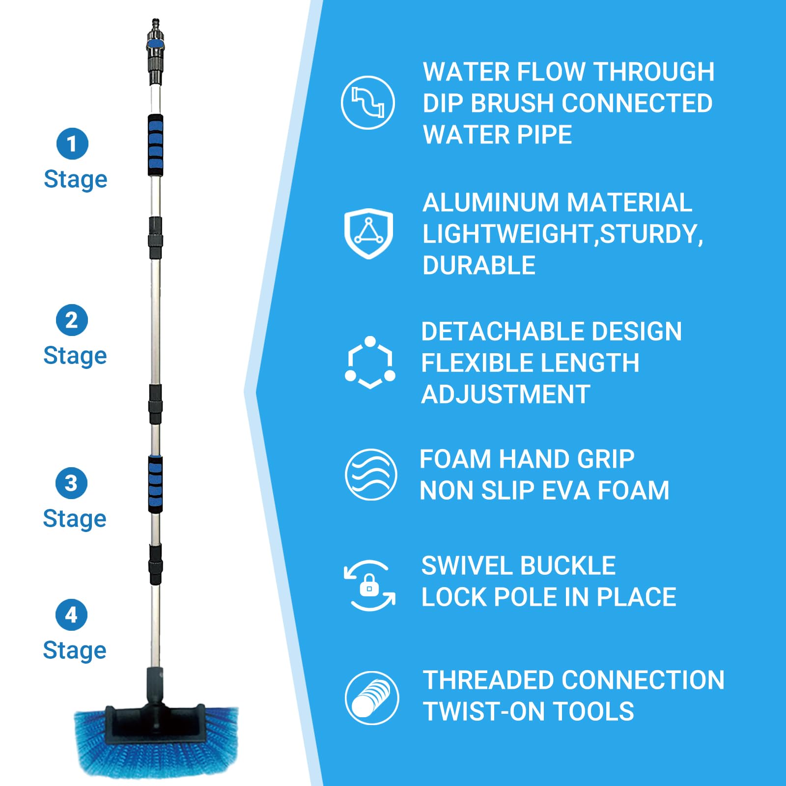 FUVLFAL Brosse De Lavage De Voiture De 137,2 Cm Avec Long