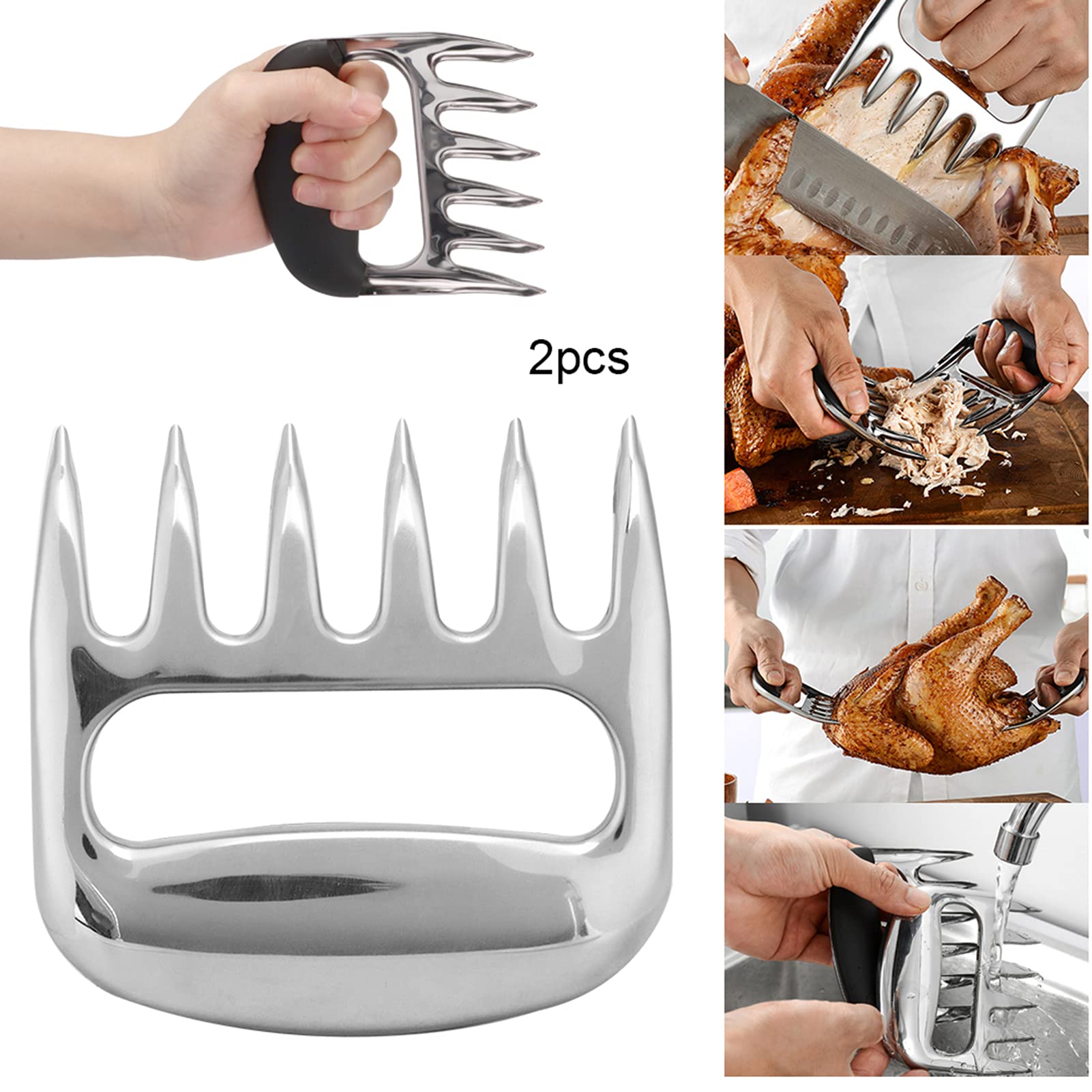 Haofy Garras de Carne de Metal, trituradora de Carne de Acero Inoxidable para Barbacoa, Estas Son Las Garras de Carne Que Necesita, la Mejor Garra de trituradora de Cerdo