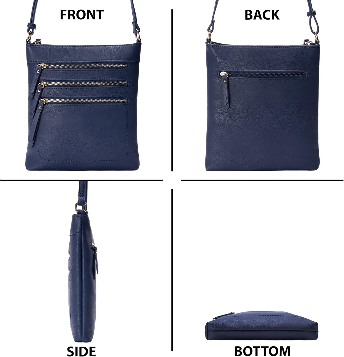 Solene Crossbody Bag Functional Multi Pocket Messenger Purse Top Zip Closure Shoulder Handbag With Adjustable Strap - Image 7