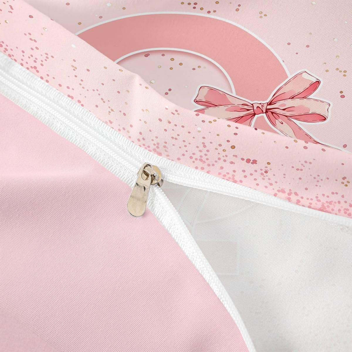 jejeloiu Cute Bow Duvet Cover Toddler Size Initial Letter Comforter Cover for Boys Girls Dreamy Princess Bedding Set 2Pcs Room Decor