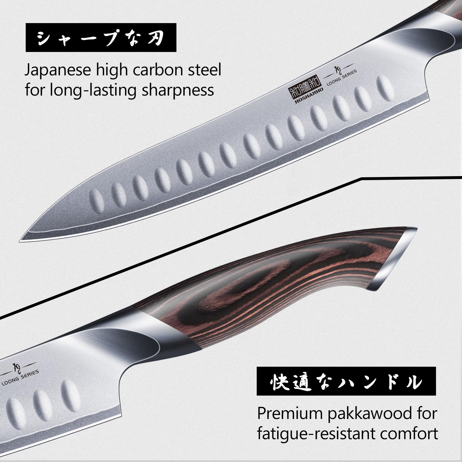 HOSHANHO 8 Inch Carving Knife & 7 Inch Fork Set, Razor Sharp Slicing Knife — Amazon image 2