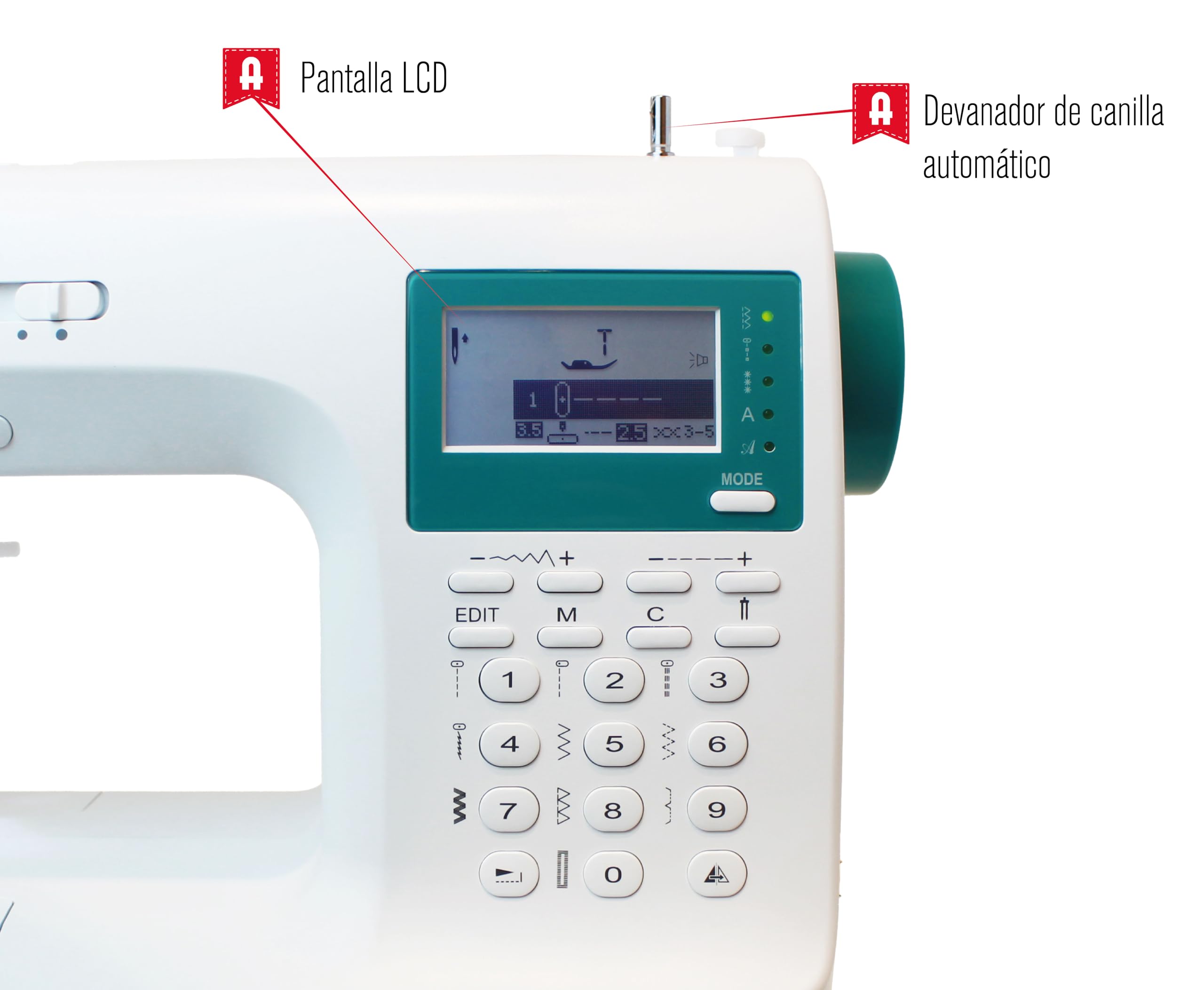 ALFA ZART01-Maquina de Coser electrónica, Blanco