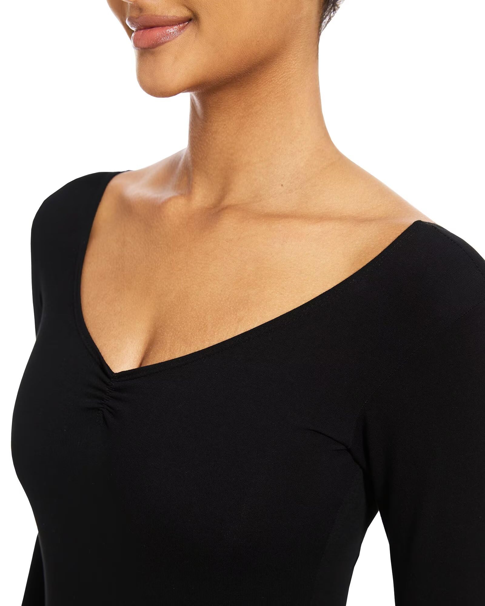 Justaucorps Gymnastique Noir,Femme Coton Manches Longues Body de Danse Classique Adulte