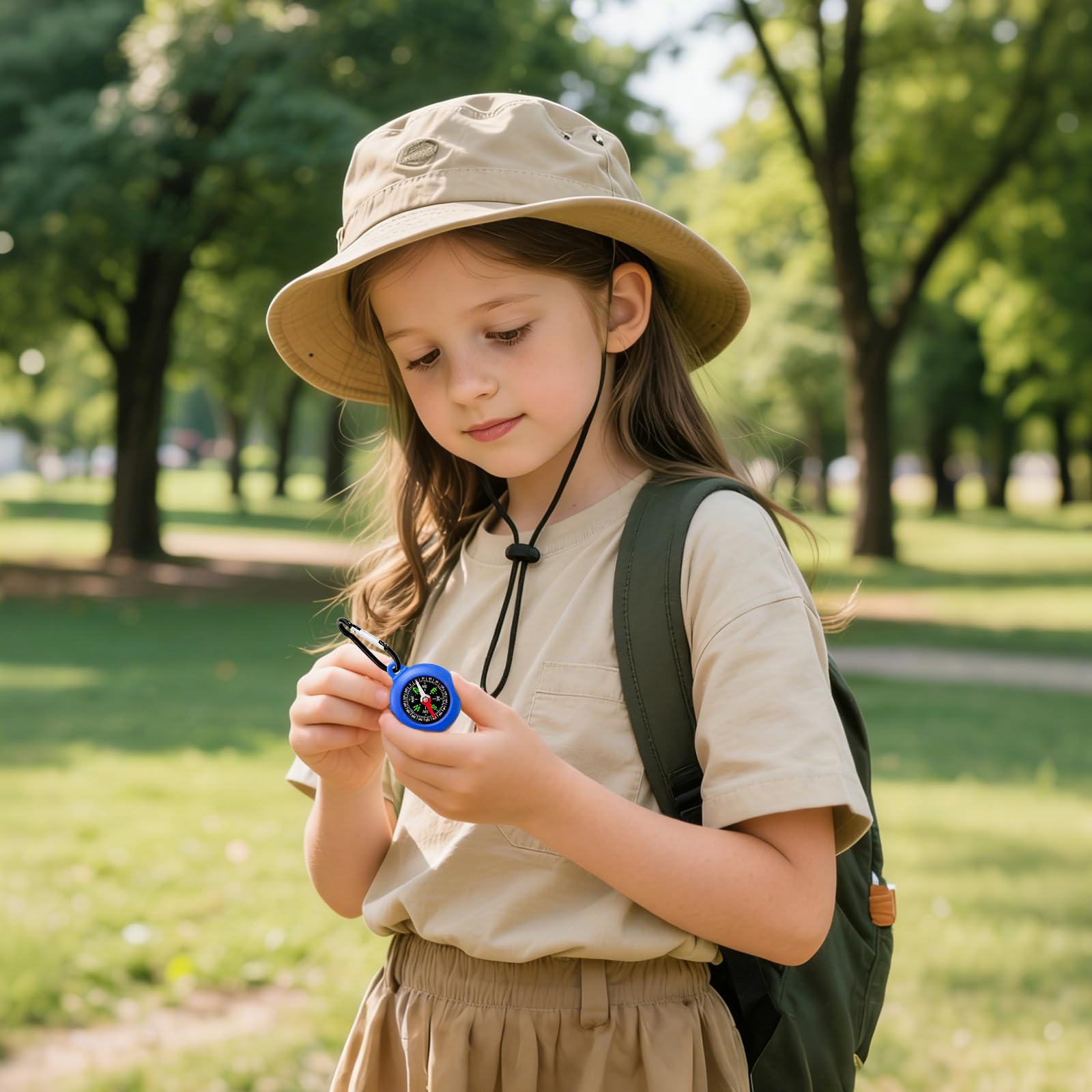 6 Pièces Boussole Enfant Porte clés, Mini Boussole Étanche avec Mousqueton pour Cadeau Anniversaire, Chasse au Trésor, Camping et Navigation en Plein Air