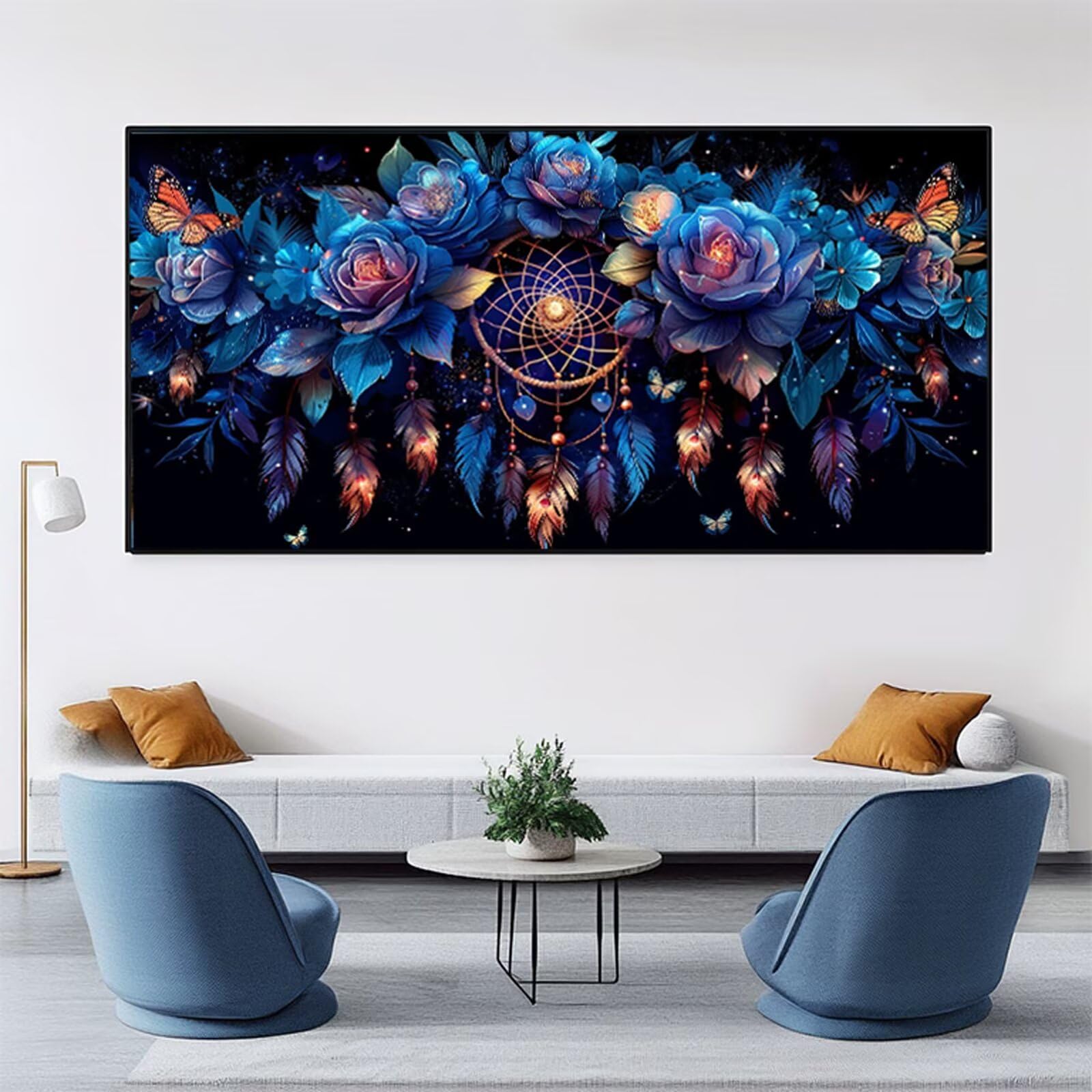 Pintar por Numeros Adultos Rosa Pintura por Numeros Adultos Atrapasueños DIY Paint by Numbers Adult con Pinceles, Pigmento Acrílico, Sin Marco, Cuadros para Pintar, Decoración Pared 90x180cm RB-355