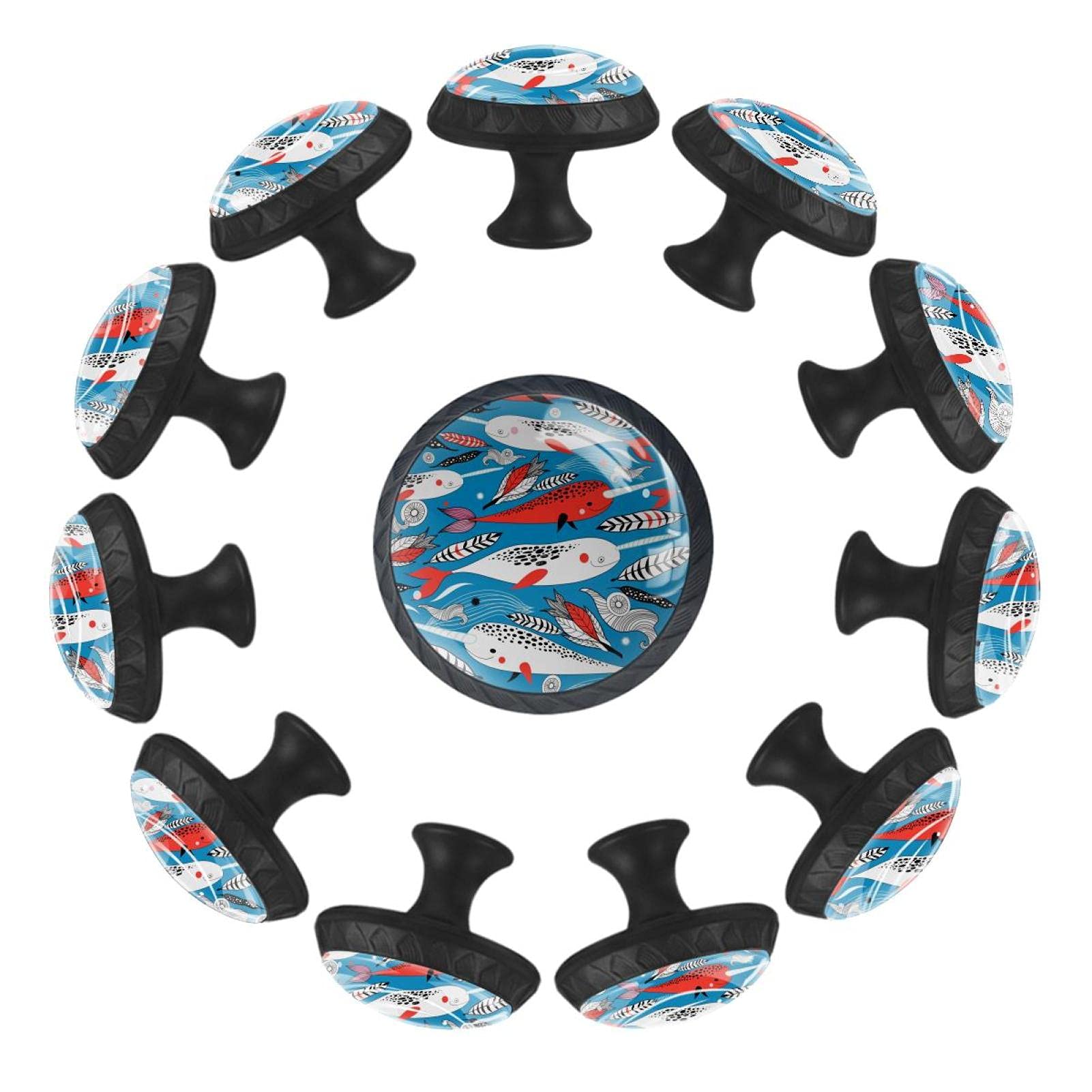 Boutons de tiroir baleine 35mm lot de 12 boutons ronds en bois pour commode de chambre enfant