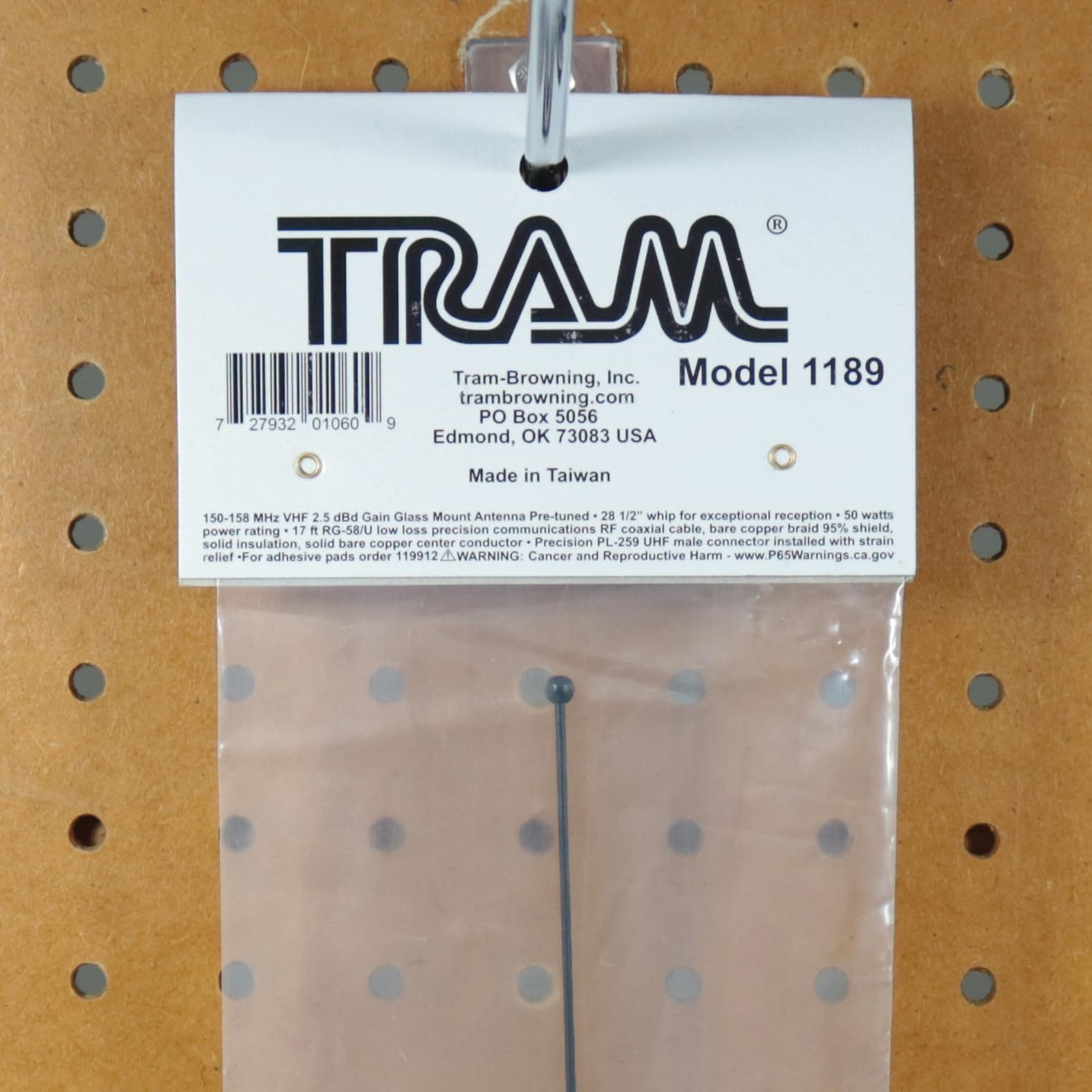 Tram Antena de Montaje de Vidrio 1189 con PL259 (150-158 MHz), 30 Pulgadas x 4.7 Pulgadas x 1 Pulgadas.