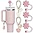 ANLABESY Compatible with Stanley Cup Accessories, 3PCS Hot Pink Straw Toppers for Stanley Cup Straw Cover Cap, 2PCS Cute Letter for 30&40 Oz Tumbler with Handle(D)