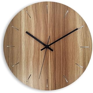 yaoqijie Reloj de pared grande nórdico, reloj de pared de madera, moderno, sala de estar, dormitorio, relojes amarillos silenciosos, oficina, cocina, péndulo, decoración Mural SC409 lasting ( Color :