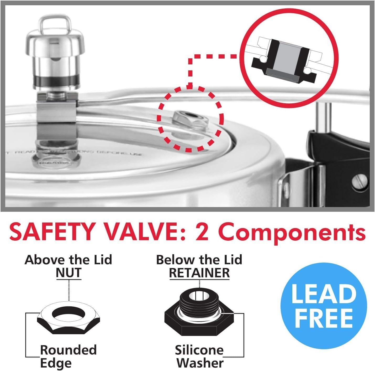 B1010 2 Piece Pressure Cooker Safety Valve THE BERG PEAK