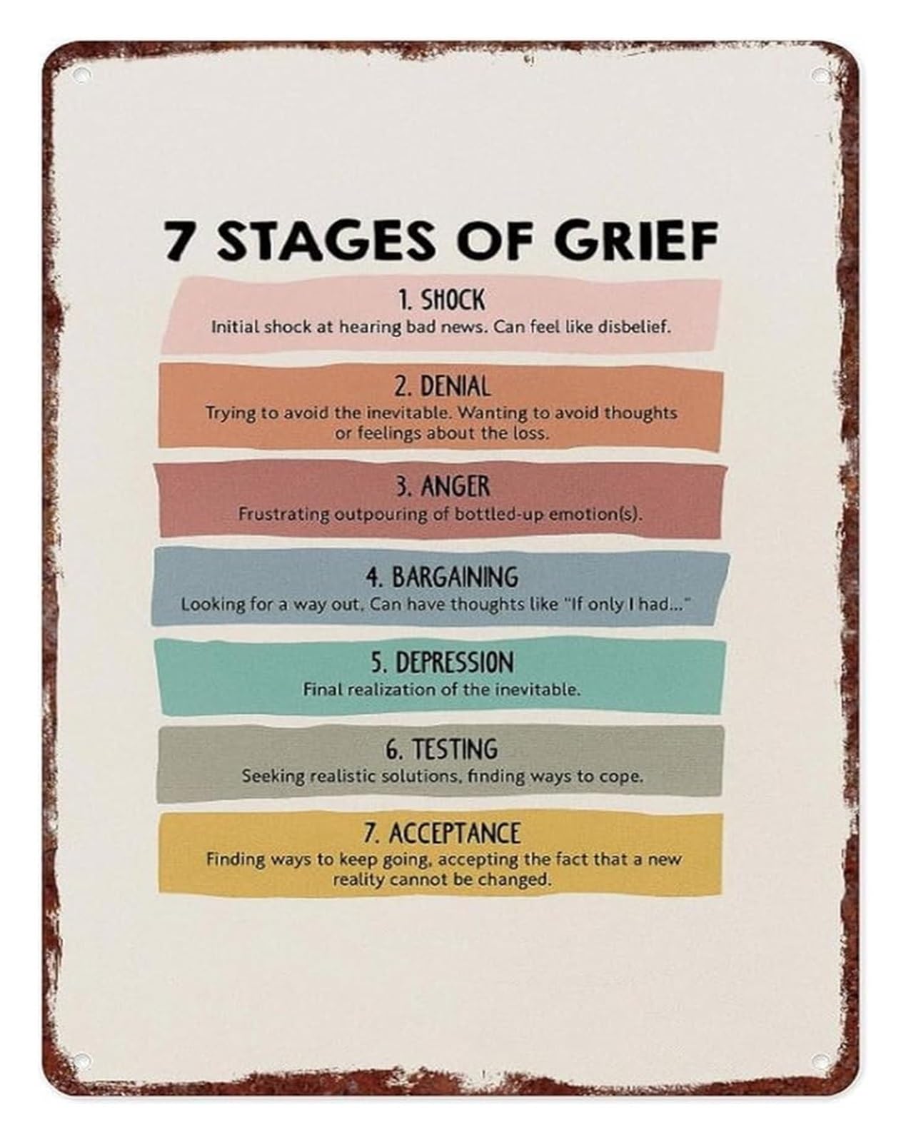 Piuhrklevd One Color Mental Health Grief Awareness Sign Counseling Office Decor Aluminum Metal Wall-Art For And Emotional Support 8 X 12 Inch