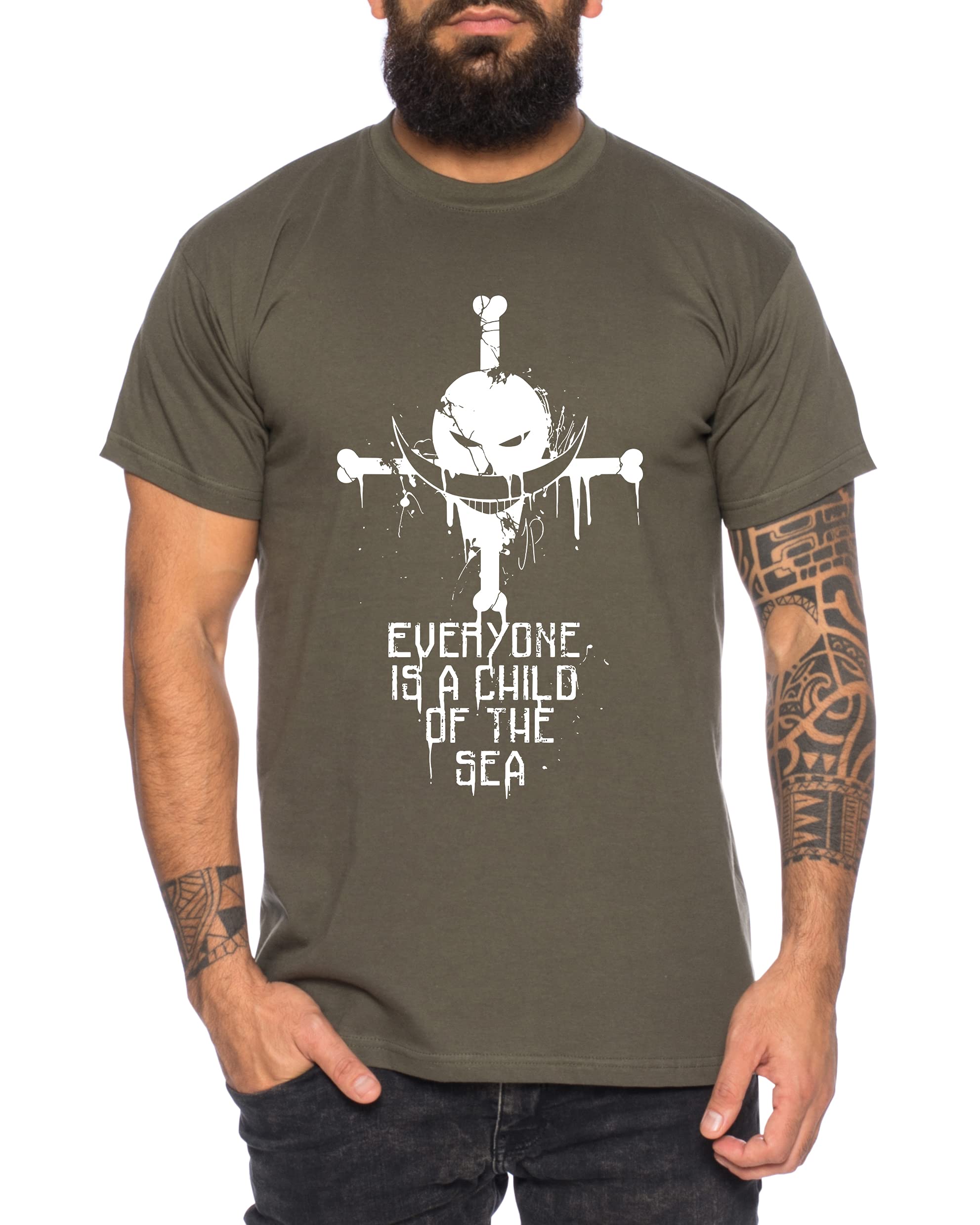 Tee Kiki Sea Zoro One Manga Maglietta Luffy da Uomo Anime Piece