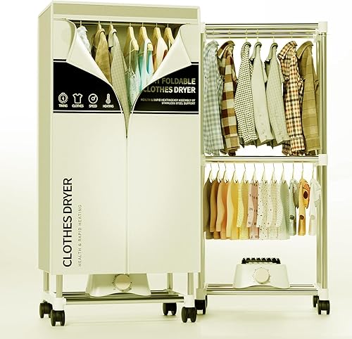 Secadora de ropa, secadora portátil con temporizador, armario de secado de ropa de 60 pulgadas con gran capacidad, secadora eléctricaestante para el