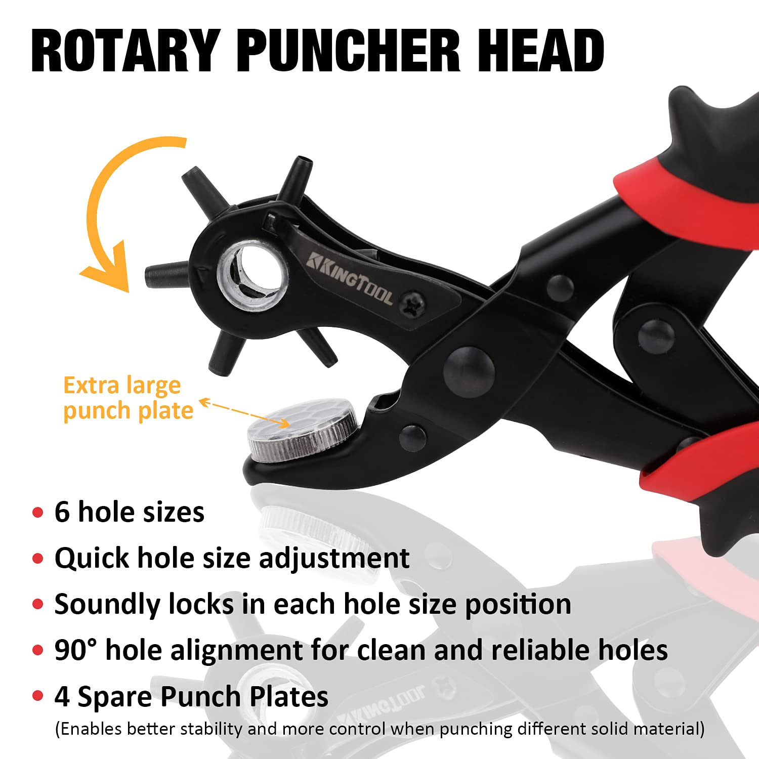 KingTool Leather Hole Punch Set, Super Heavy Duty Rotary Puncher, Multi Hole Sizes Maker Tool : Arts, Crafts & Sewing