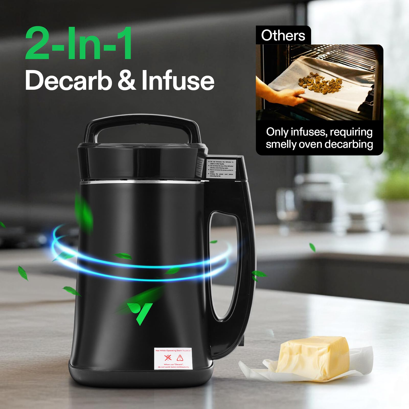 VIVOSUN Macchina per decarbossilazione e infusione a base di erbe, estrattore botanico e infusore per la produzione di burro, olio e tinture, include ricette e accessori completi