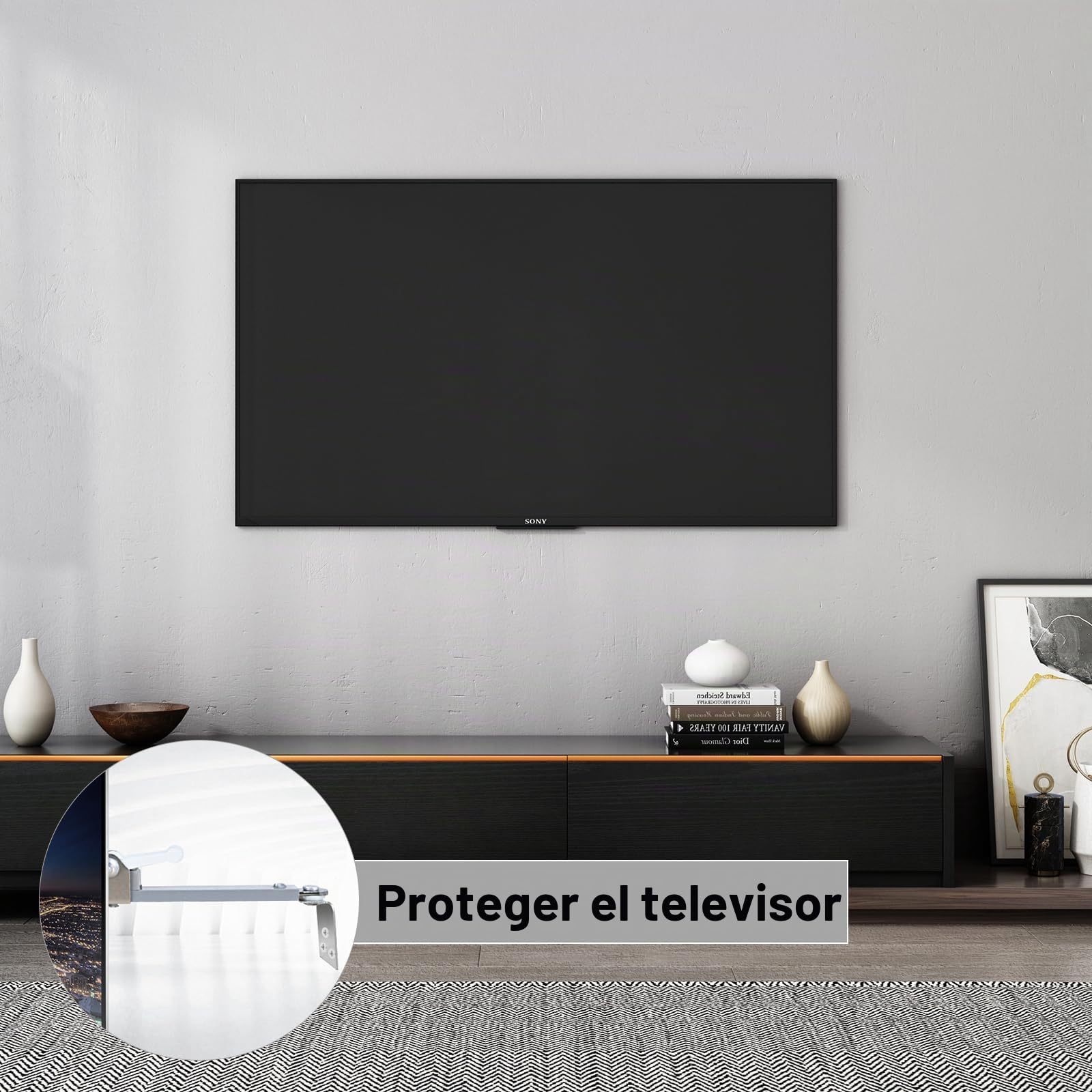 Anclaje antivuelco correas para TV y muebles, seguridad para niños y mascotas (8,6-14,1 pulgadas)
