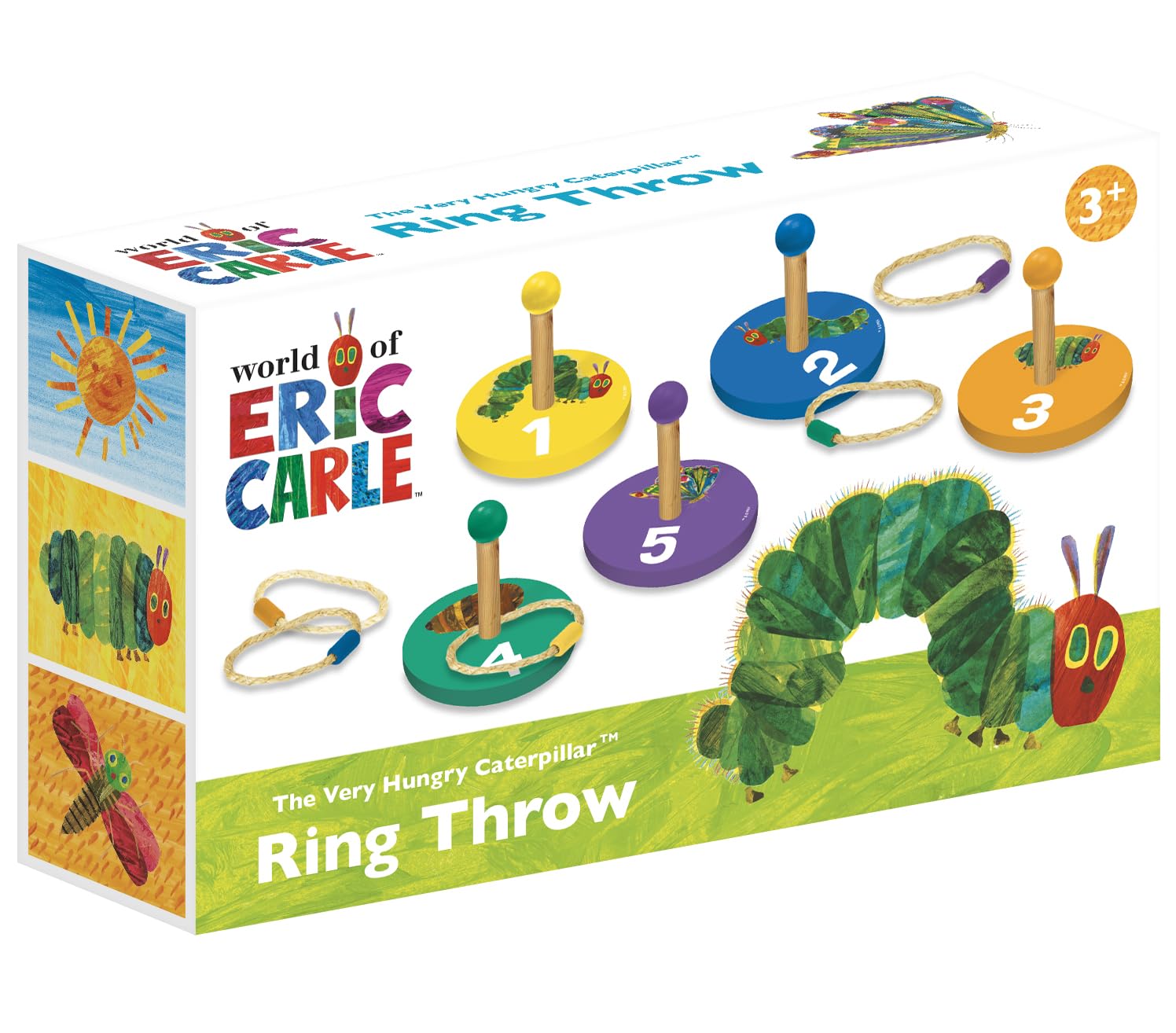 Children's Wooden Ring Toss Set - The Very Hungry Caterpillar Design - Fun For All The Family, Multi-coloured