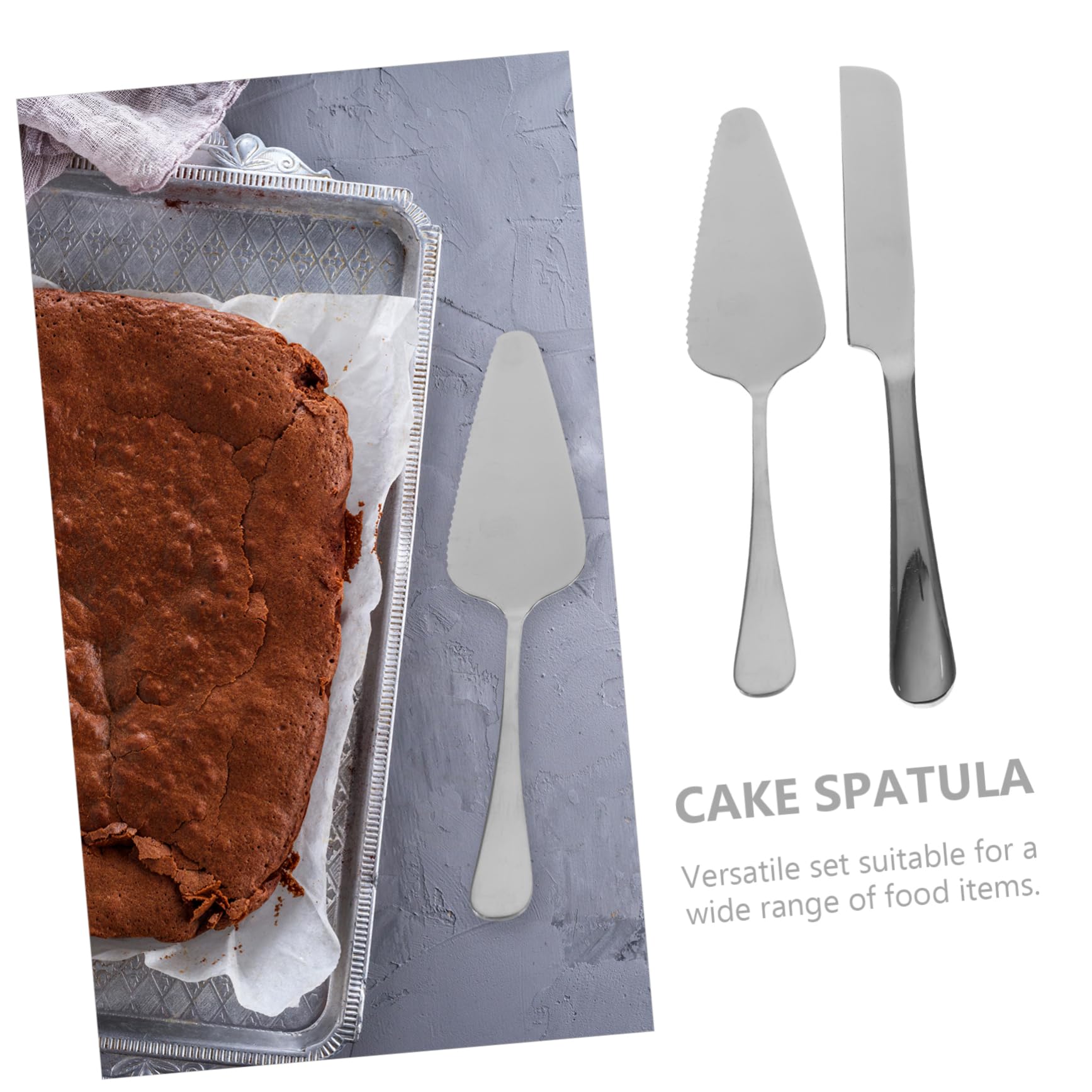 CONGARTENO 1 Set Cake Knife Set Cake Cutter Bbq Spatula Pie Shovel Slotted Spatula Turner Pie Cutter Fried Shovel Pie Server Cake Shovel Baking Spatulas Cake Server Stainless Steel Silver