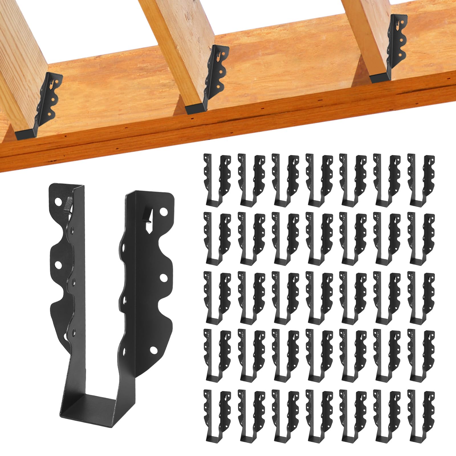 32 Joist Hangers - Black Steel Rafter Ties -16