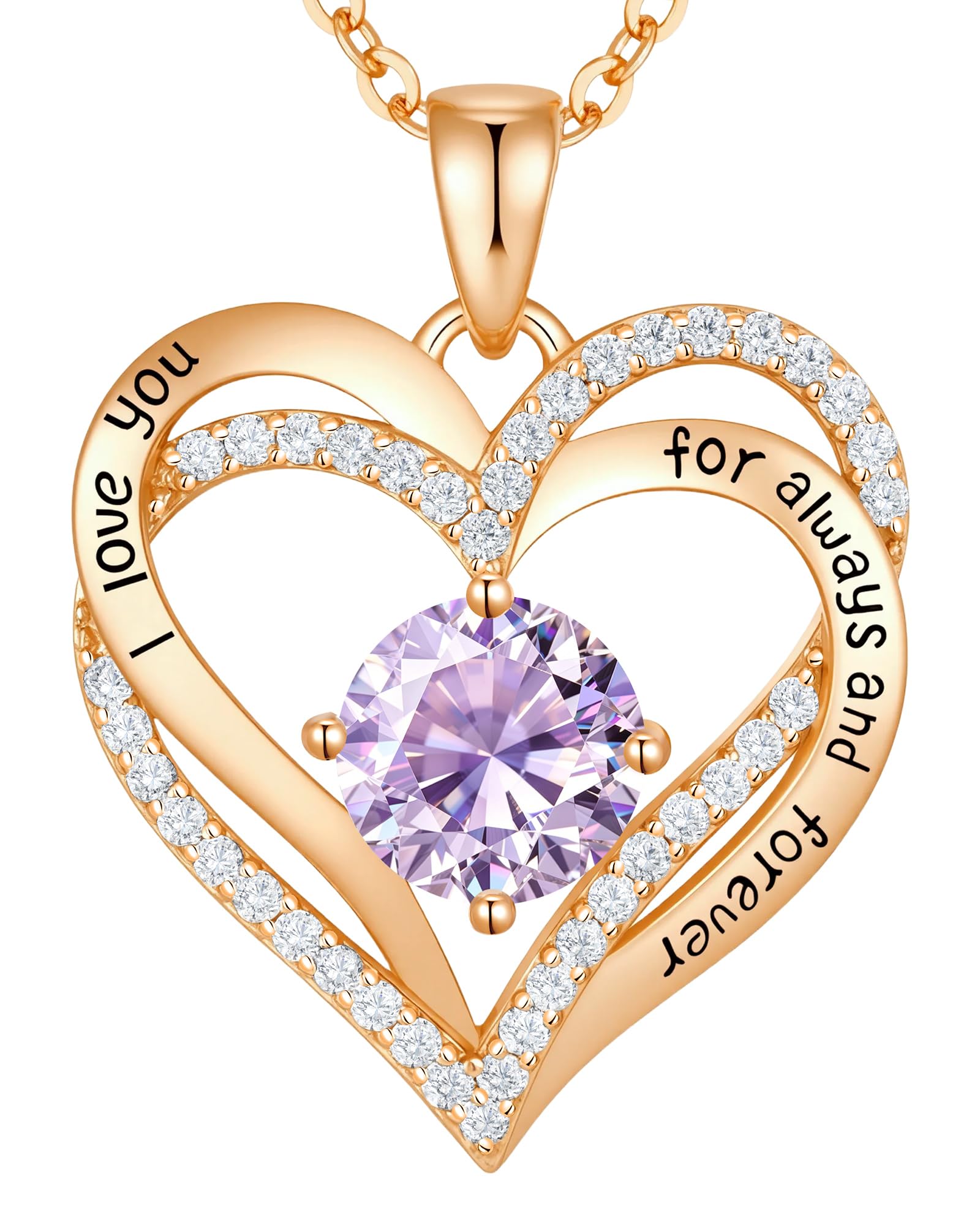 CDE - Collares de corazón para mujer, para aniversario, regalo de cumpleaños para esposa, joya de plata S925 con colgante de piedra natal, regalo para Navidad, San Valentín o Día de la Madre, Plata