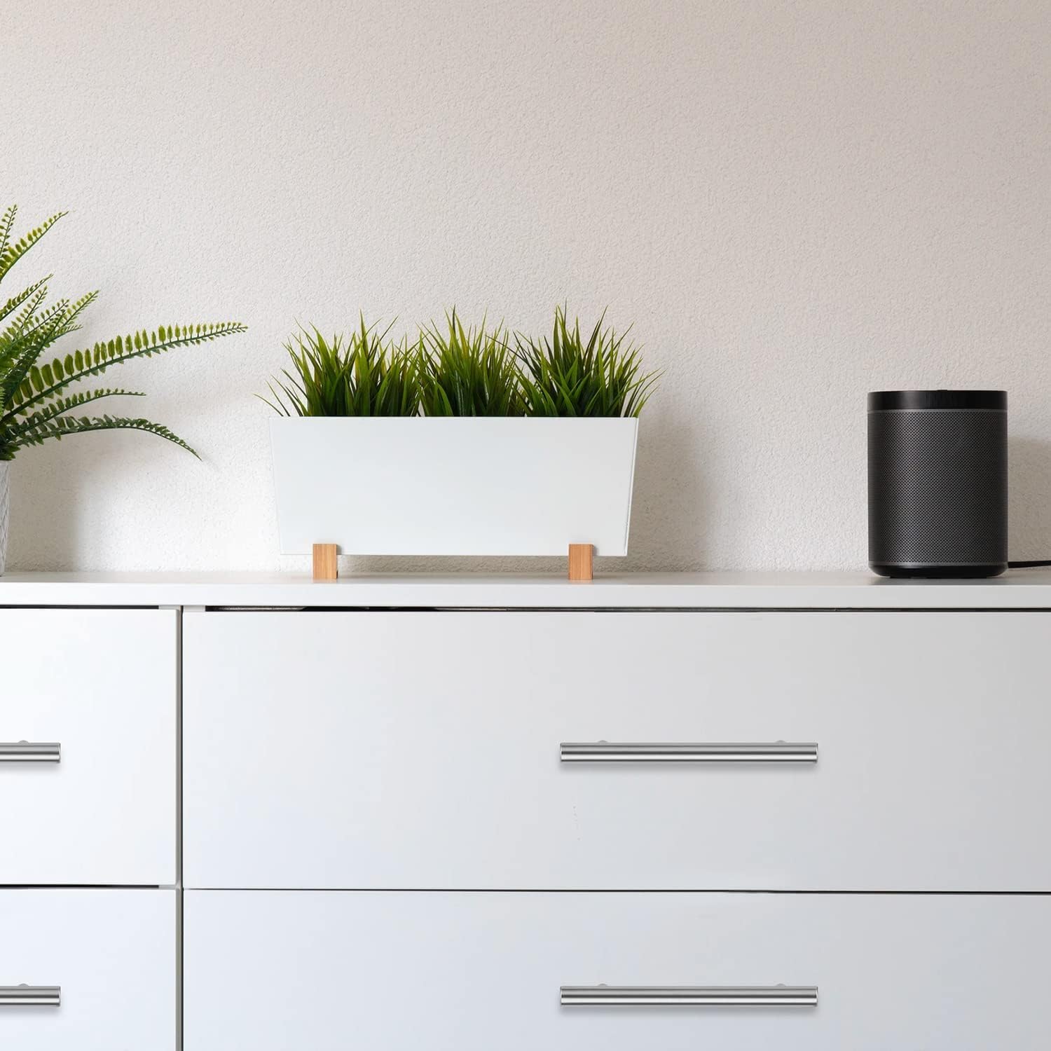 Ravinte 25 Pack 4 inch Brushed Nickel Cabinet Pulls Kitchen Cabinet Handles 6-3/8" Overall Length Satin Nickel Kitchen Cabinet Pulls