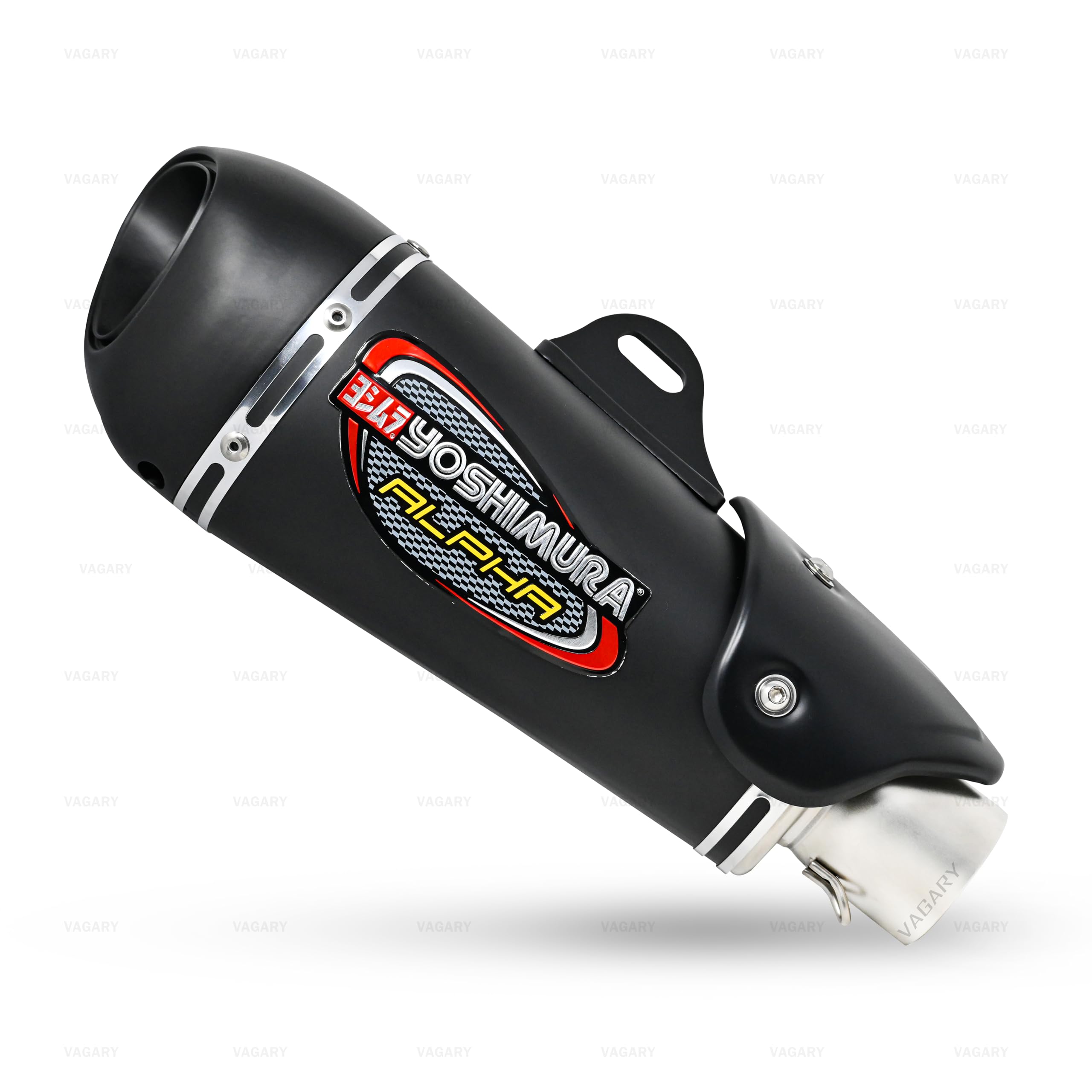 Vagary Universal Alpha Bike Exhaust Muffler With DB Killer Silencer For KTM, TVS, Kawasaki Z900, Bajaj, Ninja Also Fit Most of Bikes (Black)