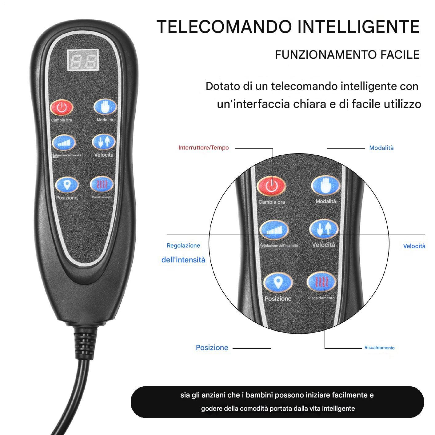 Tappetino Massaggiante Per Tutto Il Corpo 50x165 Cm,Materasso Massaggiante Intelligente A 9 Velocità Con Cuscino Lombare Gonfiabile E Telecomando,Massaggiatore Per Collo E Spalle Per Alleviare