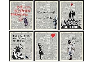 Banksy Wall Art Poster Set: Inspirational Quotes and Motivational Graffiti for Home Decor