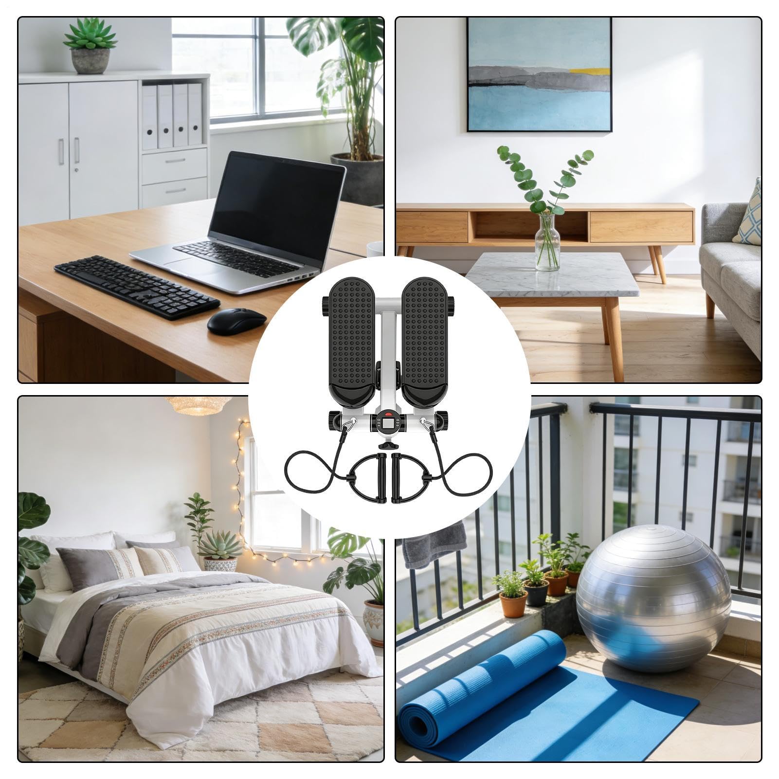 Stepper per Esercizio a Casa con Display LCD Regolabile Portatile | Stepper Portatile per Scale per Lavoro Palestra Sport Uffici Appartamento Allenamento Indoo