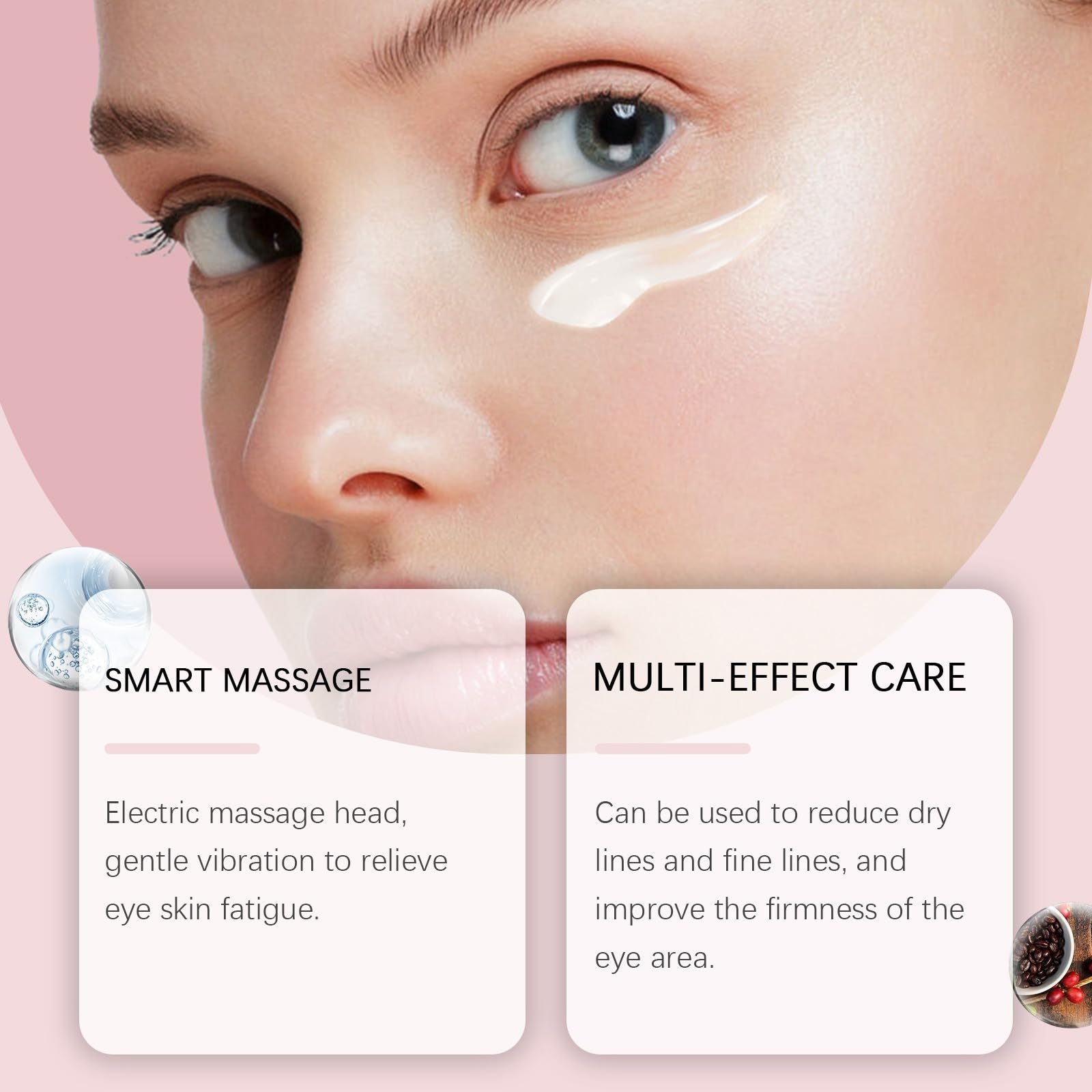 Crème contour des yeux à massage électrique :pour les yeux fermes et lisses