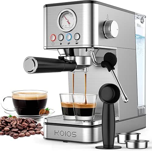 KOIOS Espresso Machine with Steam Wand, 20Bar Compact Espresso Maker,