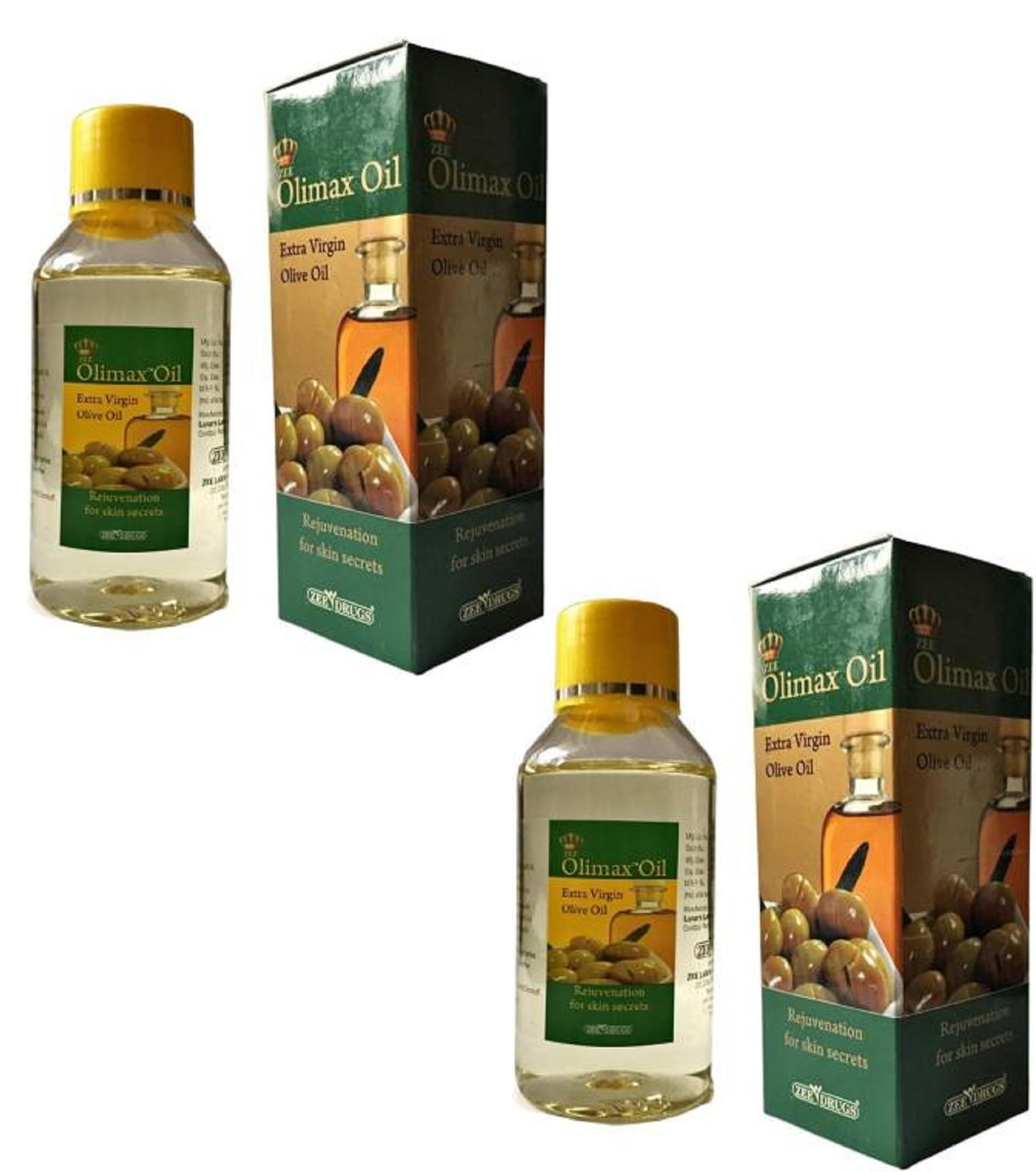 Olimax Extra Virgin Olive Oil for Skin Care, Moisturizing and Anti-Aging Pack of 2(100ml Each)