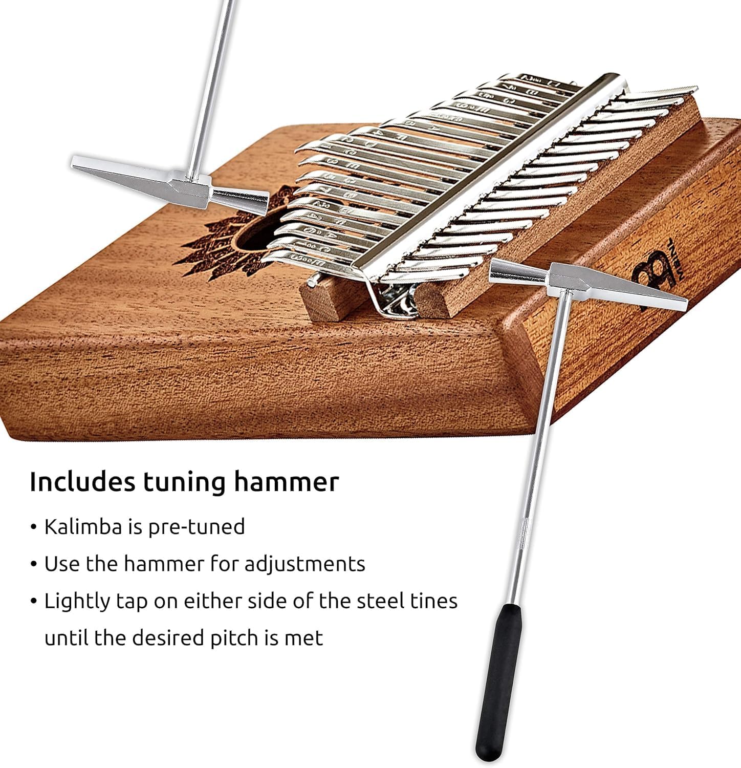 Kalimba Thumb Piano, 17 Keys — Includes Tuning Hammer and Case — For Meditation, ASMR, Sound Therapy and Yoga, 2-YEAR WARRANTY