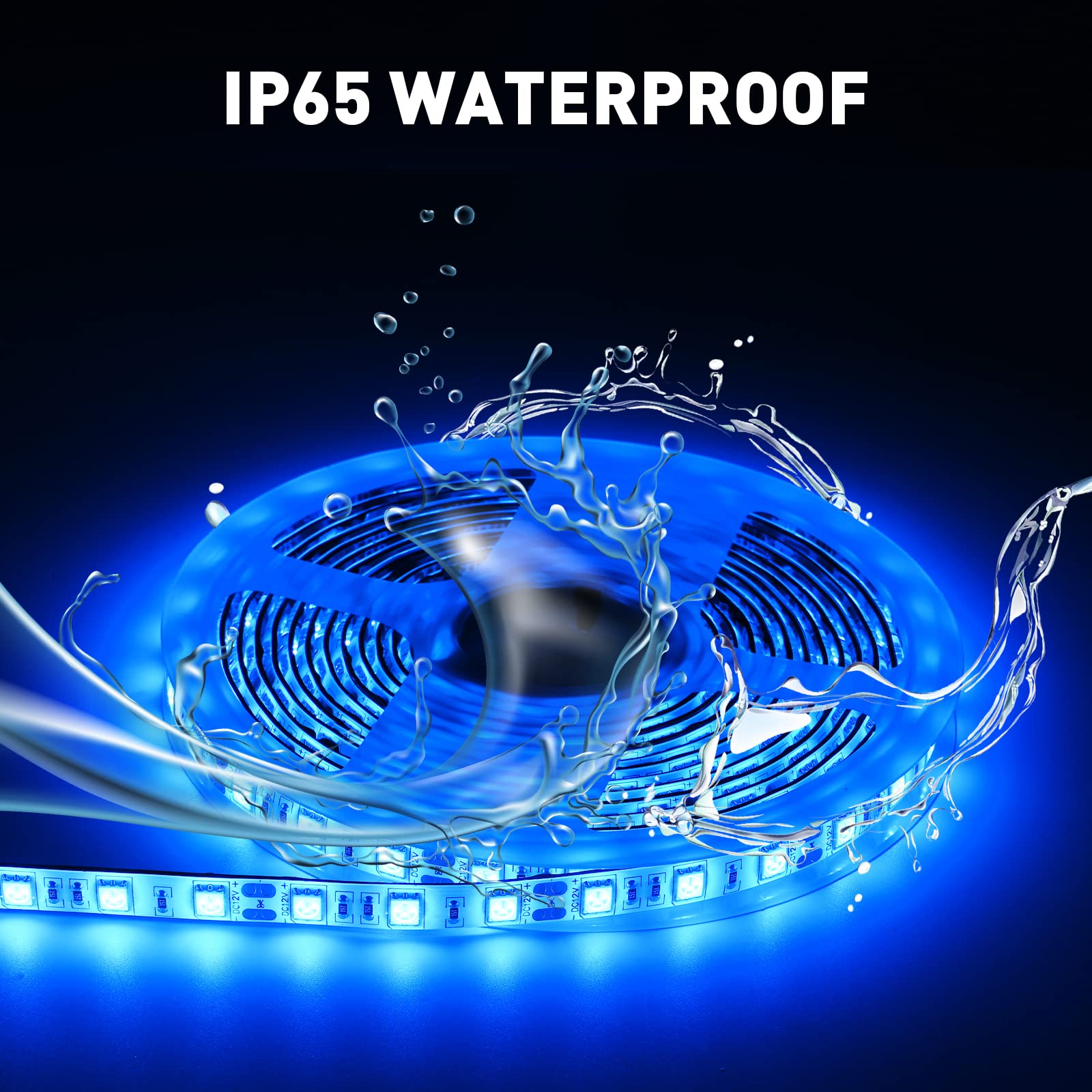 JUIOHAKY 40FT Boat LED Strip Lights 12V Waterproof, Marine LED Strip Lights for Pontoon, Ideal as Under Gunnel Lights, Deck Light, Boat Interior Light for Kayak, Jon Boat and Fishing Boats (Blue)