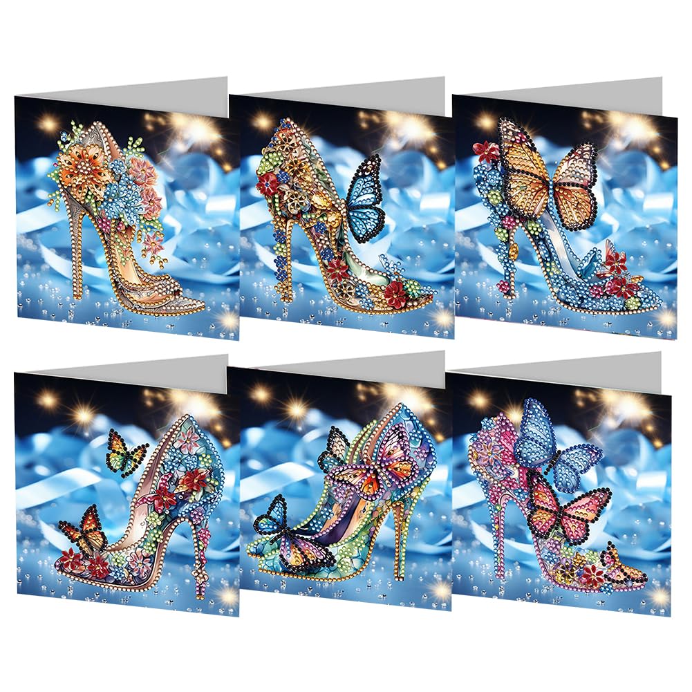 SPEPROECO Diamond Art Christmas Cards, Diamond Art Cards& Envelopes with Christmas Elements, Diamond Painting Christmas Greeting Cards with Diamond Card Making Kit, Handmade Diamond Art Postcard